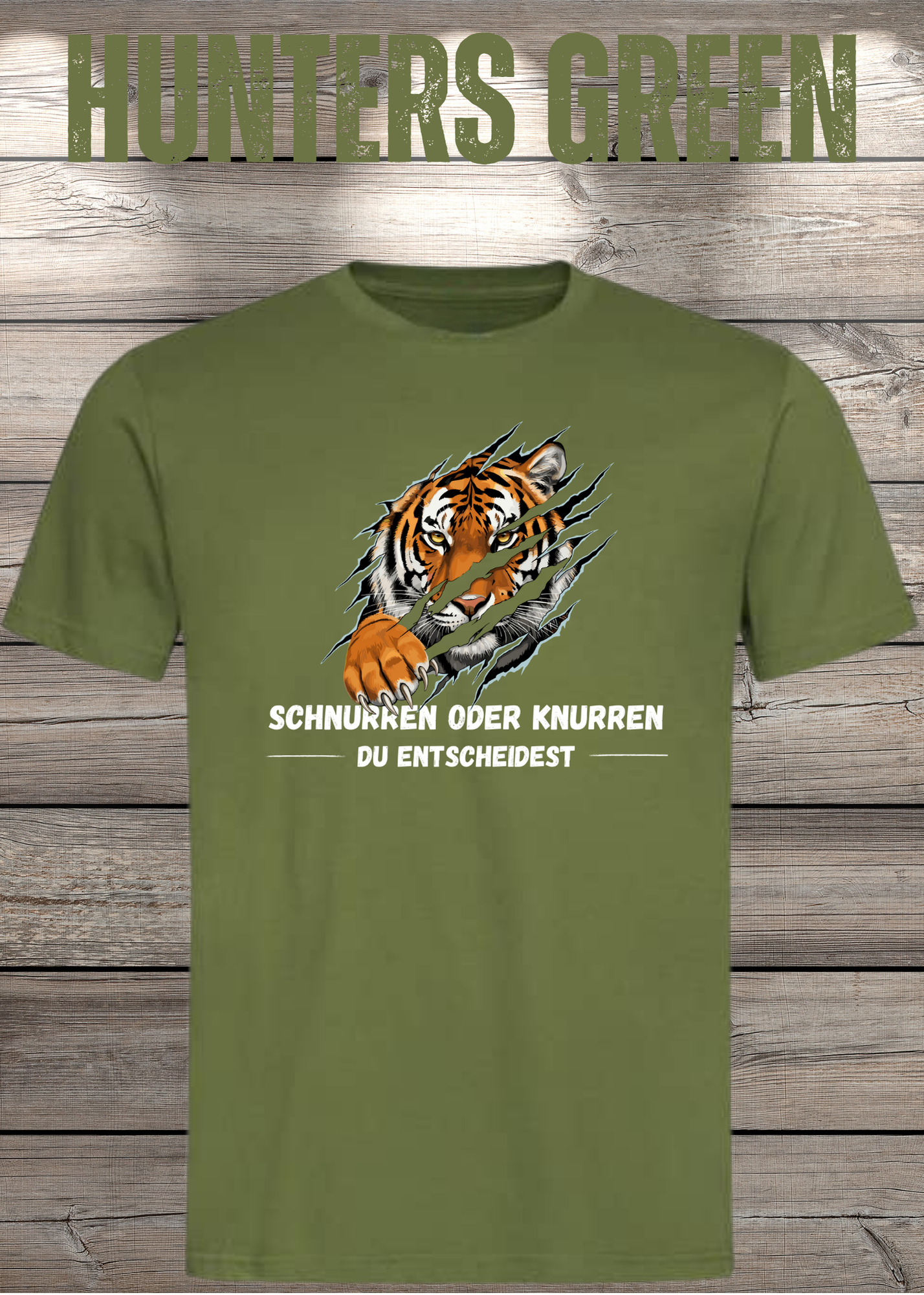 Tiger T-Shirt Unisex - Schnurren oder Knurren Du Entscheidest - Lustiges Raubtier-Shirt