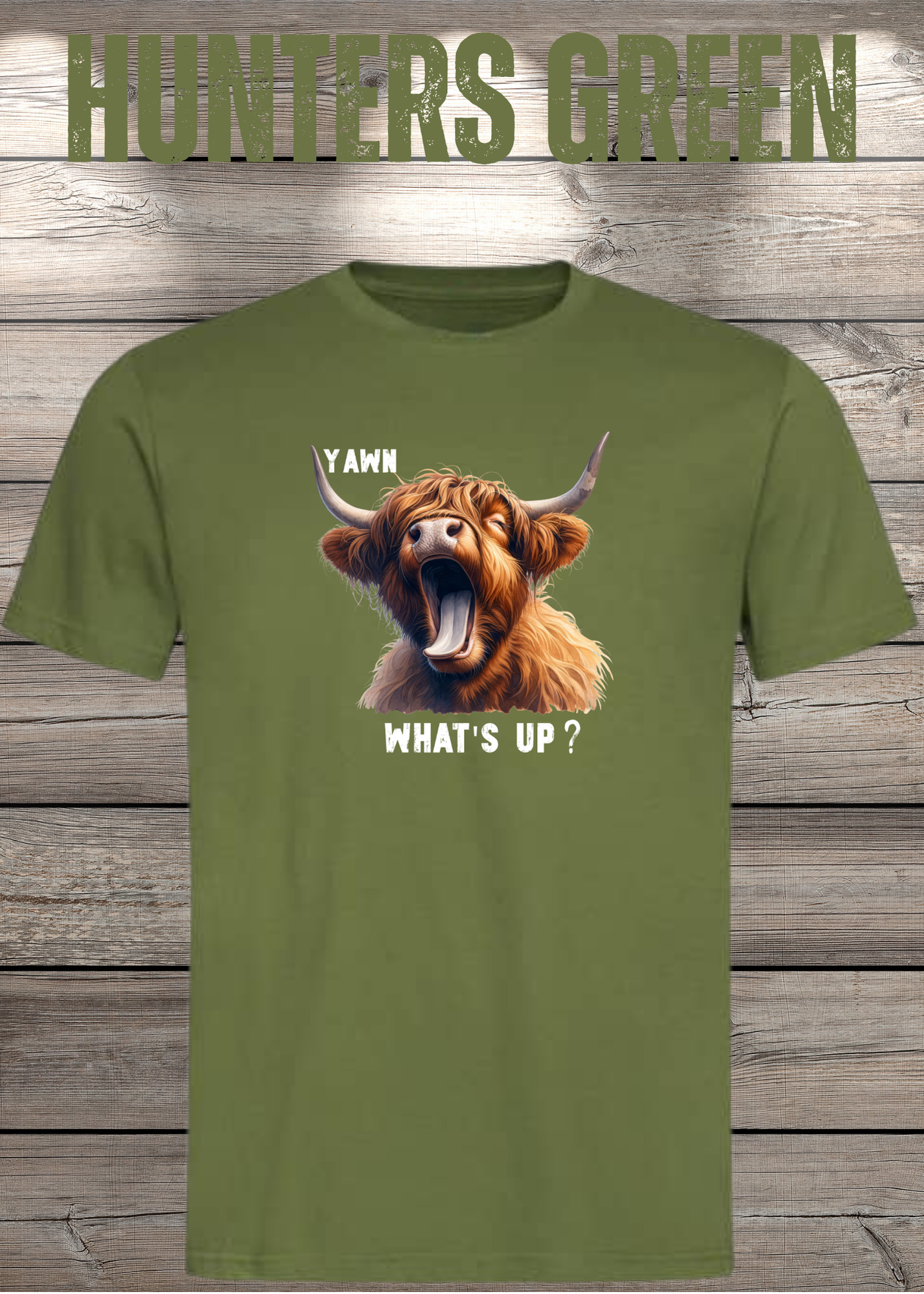 Highland Kuh T-Shirt Yawn, what's up? - Für Professionelle Faulpelze