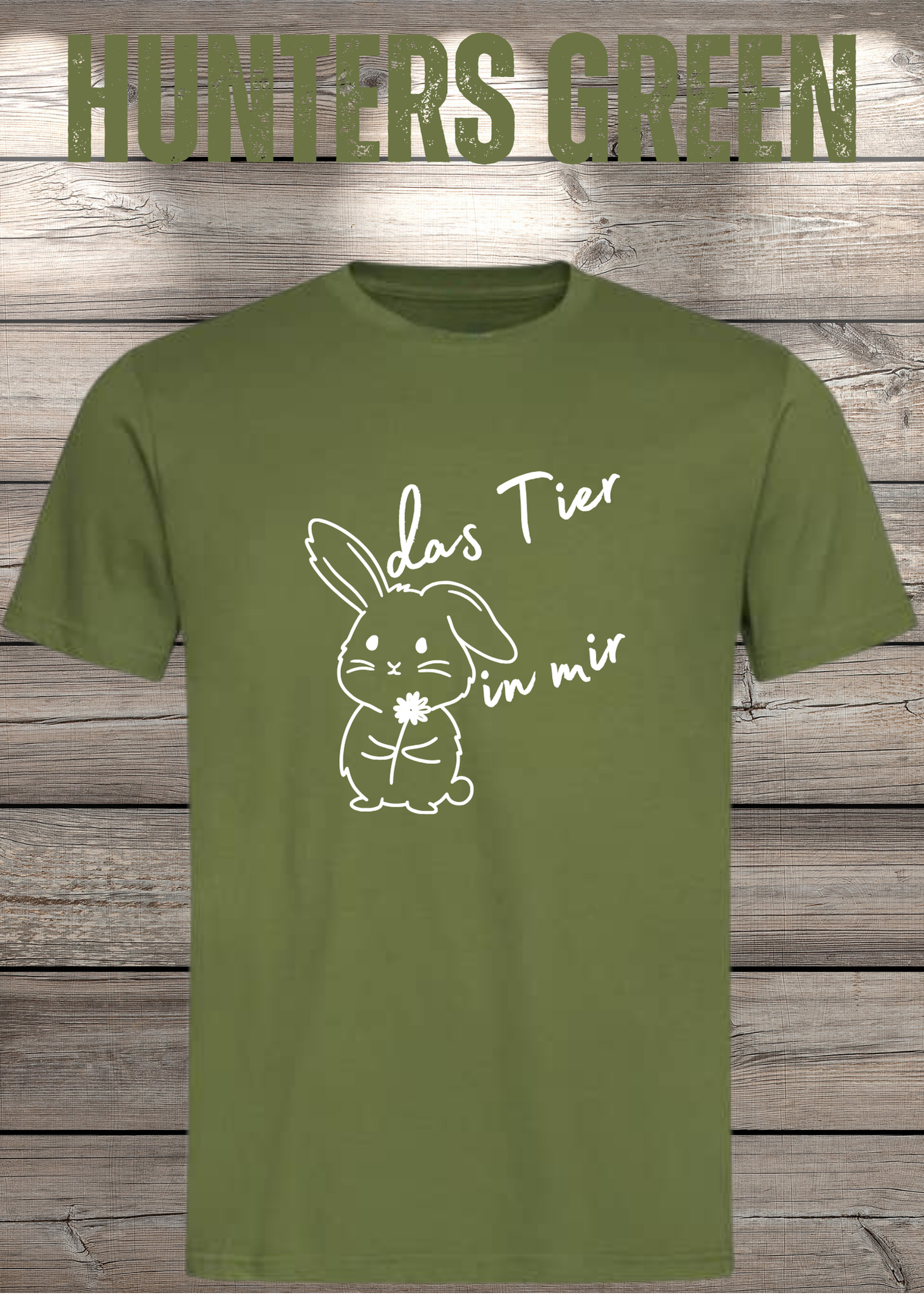 T-Shirt 'Das Tier in mir' - Witziges Spruch-Shirt mit süßem Hasen-Motiv