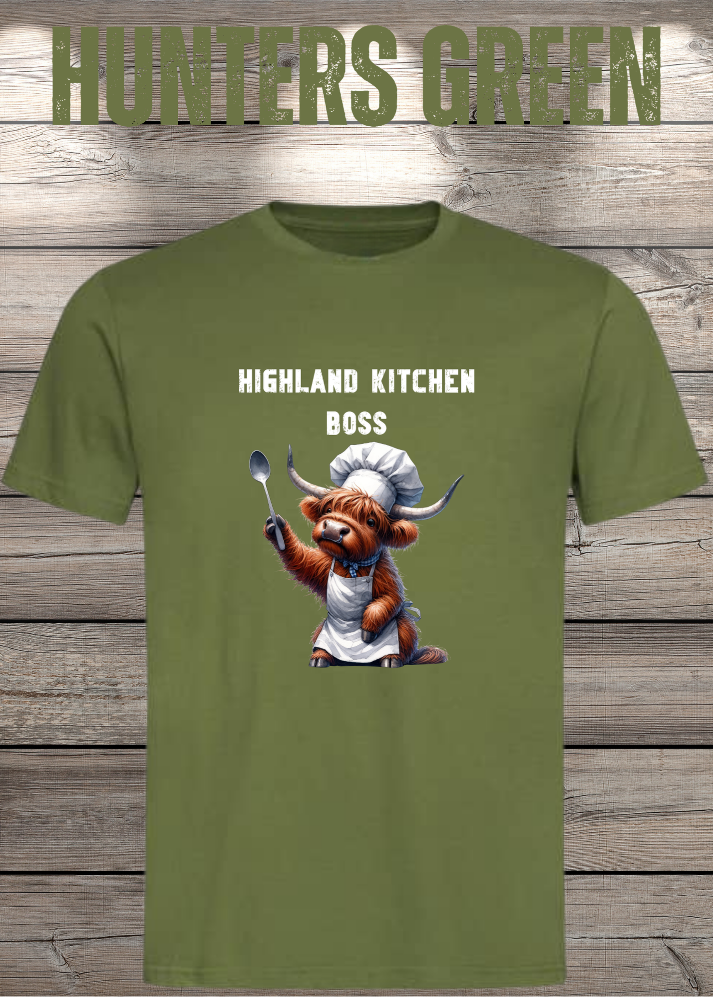 Highland Kuh Unisex T-Shirt Highland Kitchen Boss - Zottel-Chef - Zottel Chefin