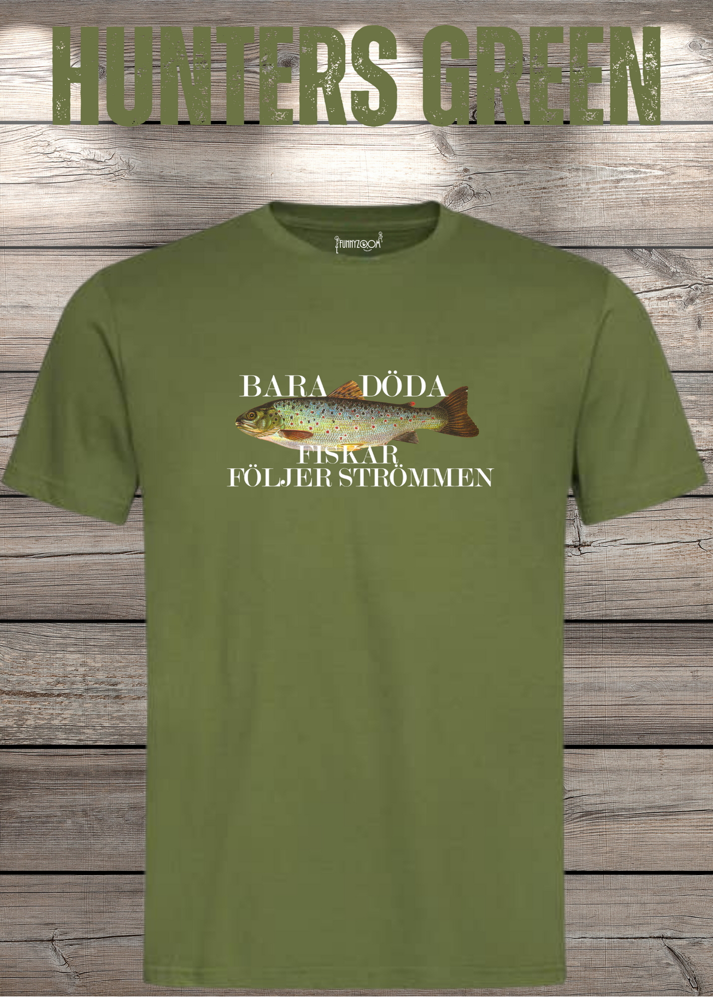 T-Shirt 'Bara Döda Fiskar Följer Strömmen' - Schwedischer Spruch Geschenk Unisex