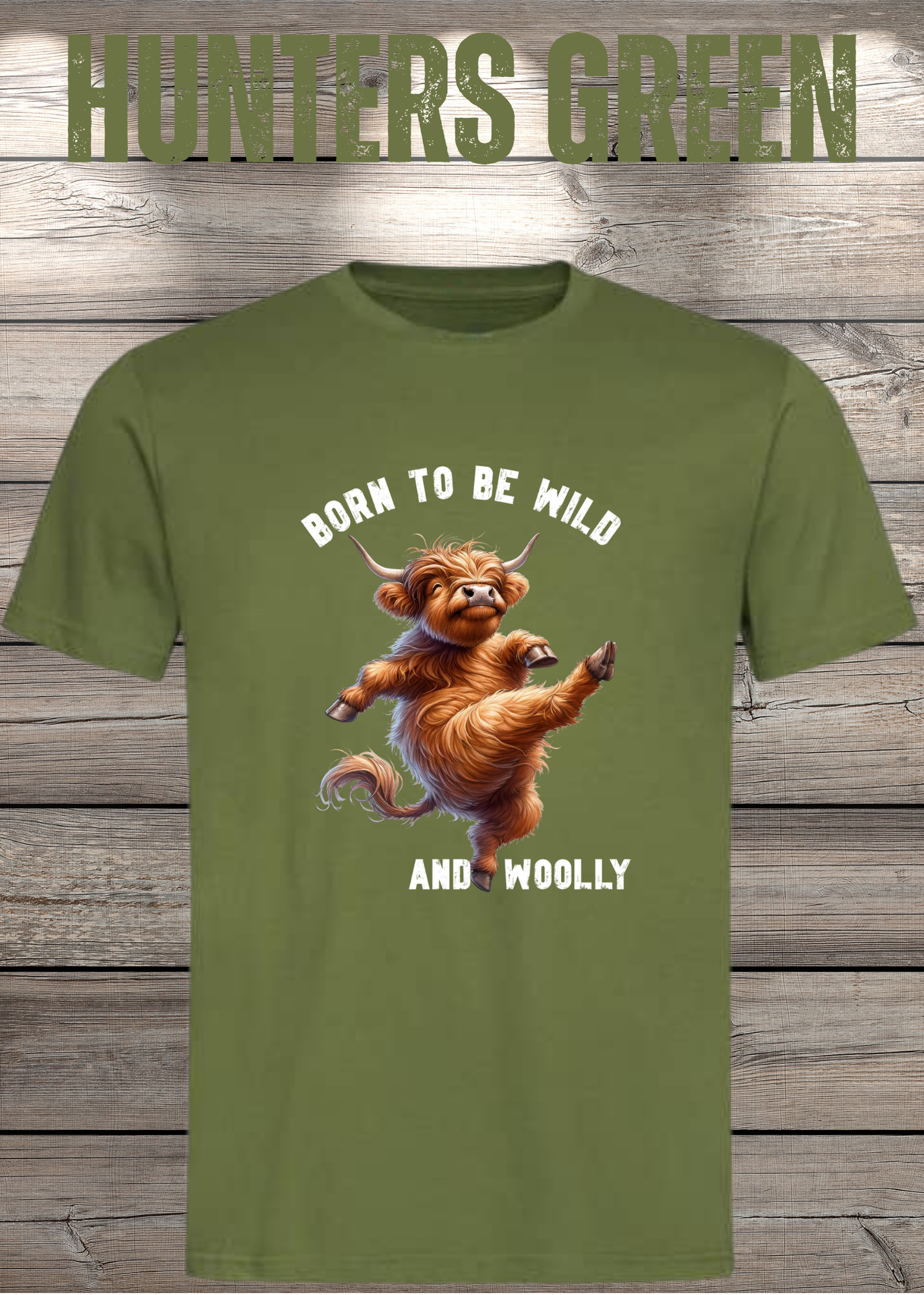 Highland Kuh T-Shirt Born to be Wild and Woolly - Sarkastisches Faulpelz Design