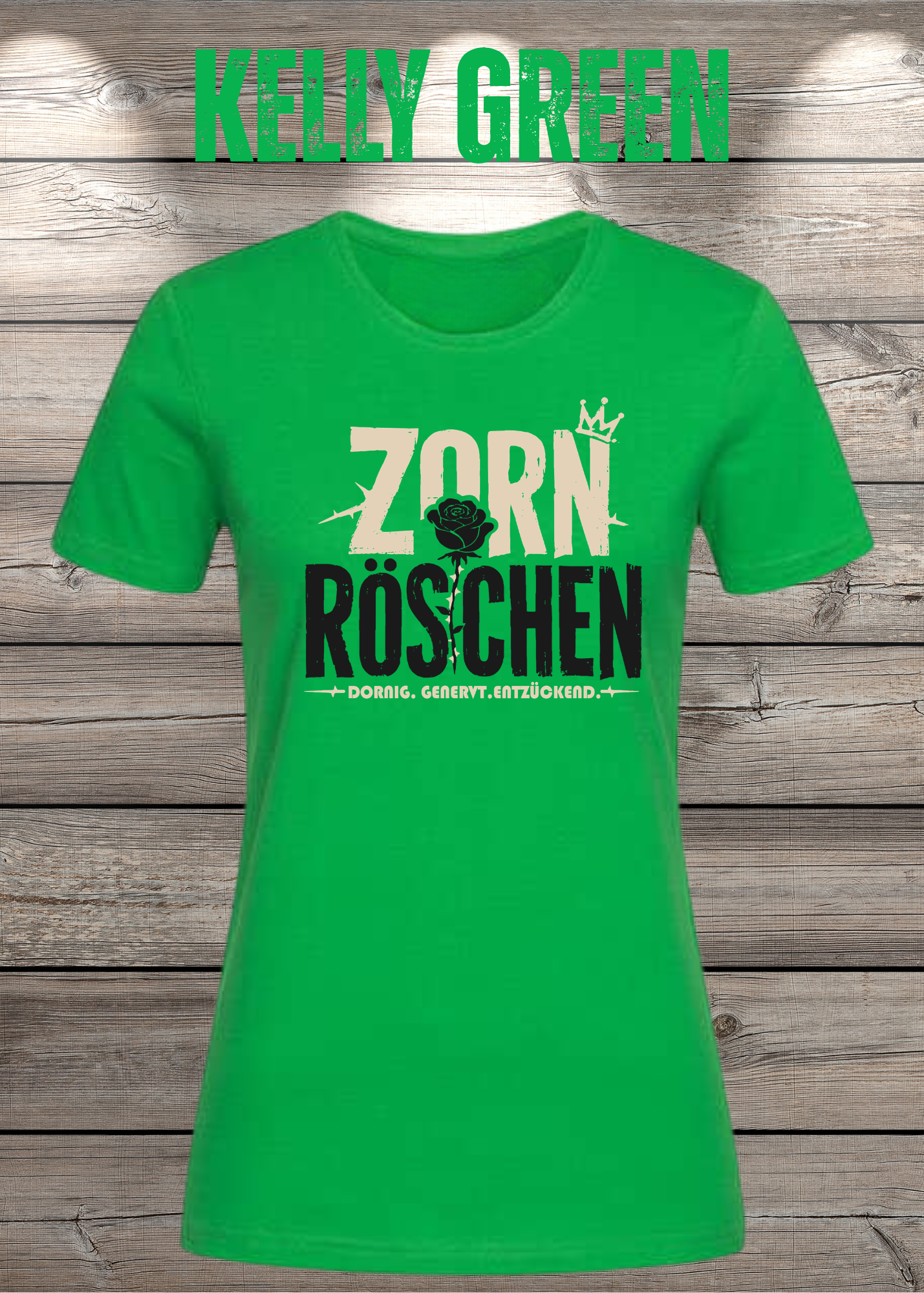 Zorn Röschen – Rockiges Damen T-Shirt mit Rose