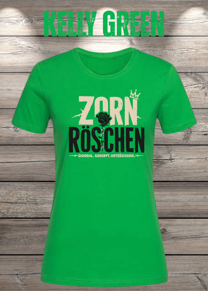Zorn Röschen – Rockiges Damen T-Shirt mit Rose