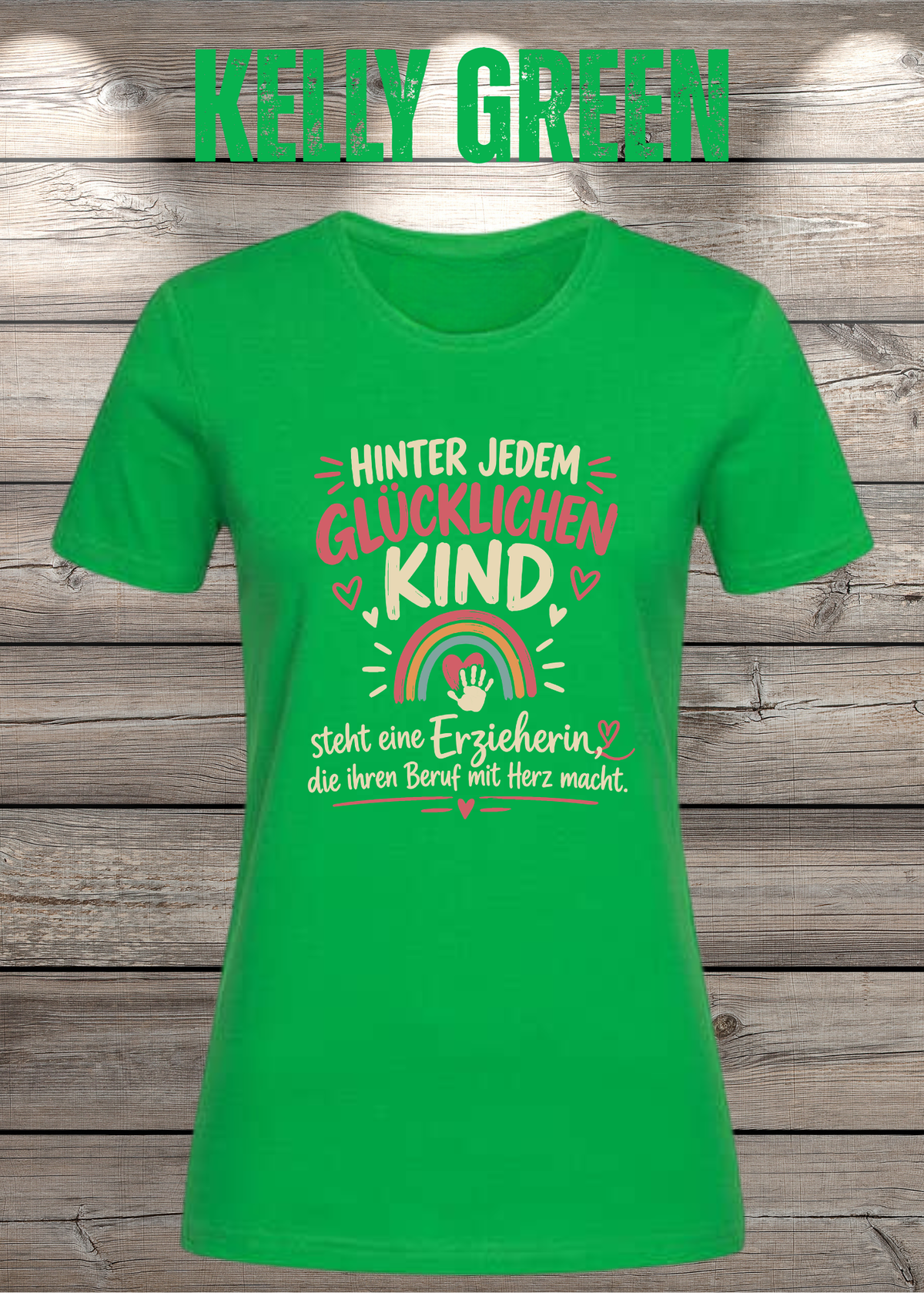 Hinter jedem glücklichen Kind – Erzieherin T-Shirt | FunnyZoom