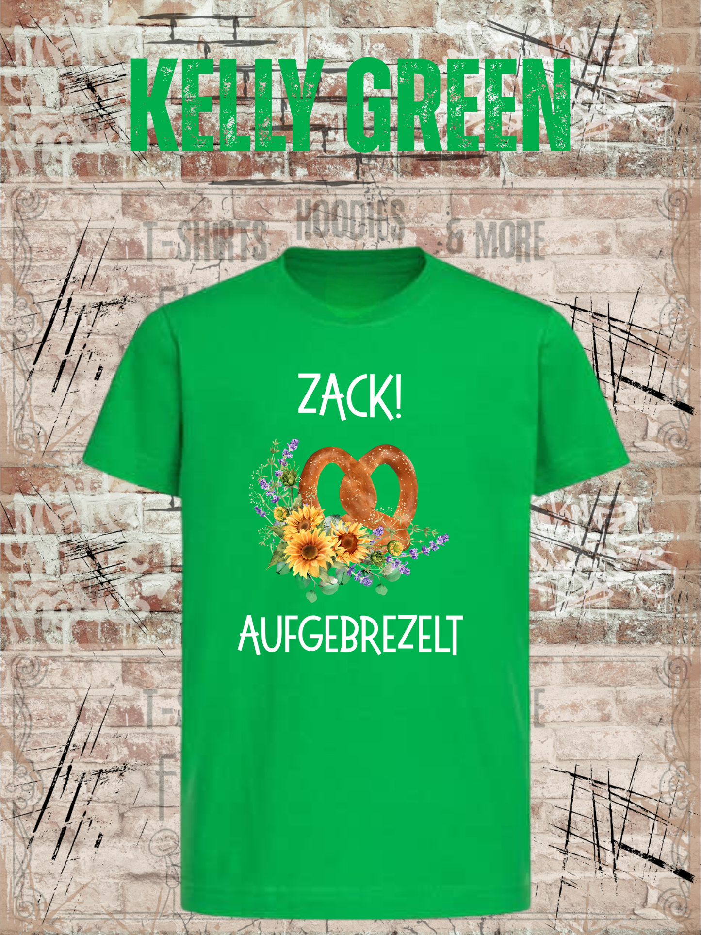 Mädchen T-Shirt „Zack! Aufgebrezelt“ | Lustiges Brezel Shirt mit Blumen