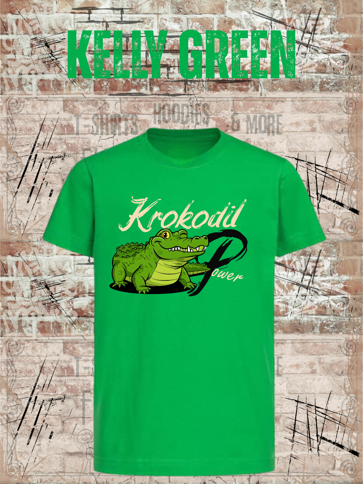 Krokodil Power – Kinder T-Shirt für Jungen & Mädchen