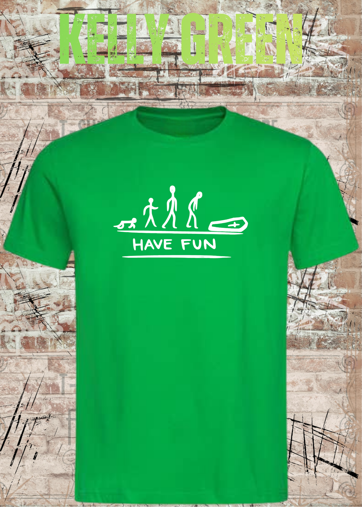 Have Fun Evolution Herren Damen Unisex T-Shirt | Lustiges Fun Shirt mit Strichmännchen Humor
