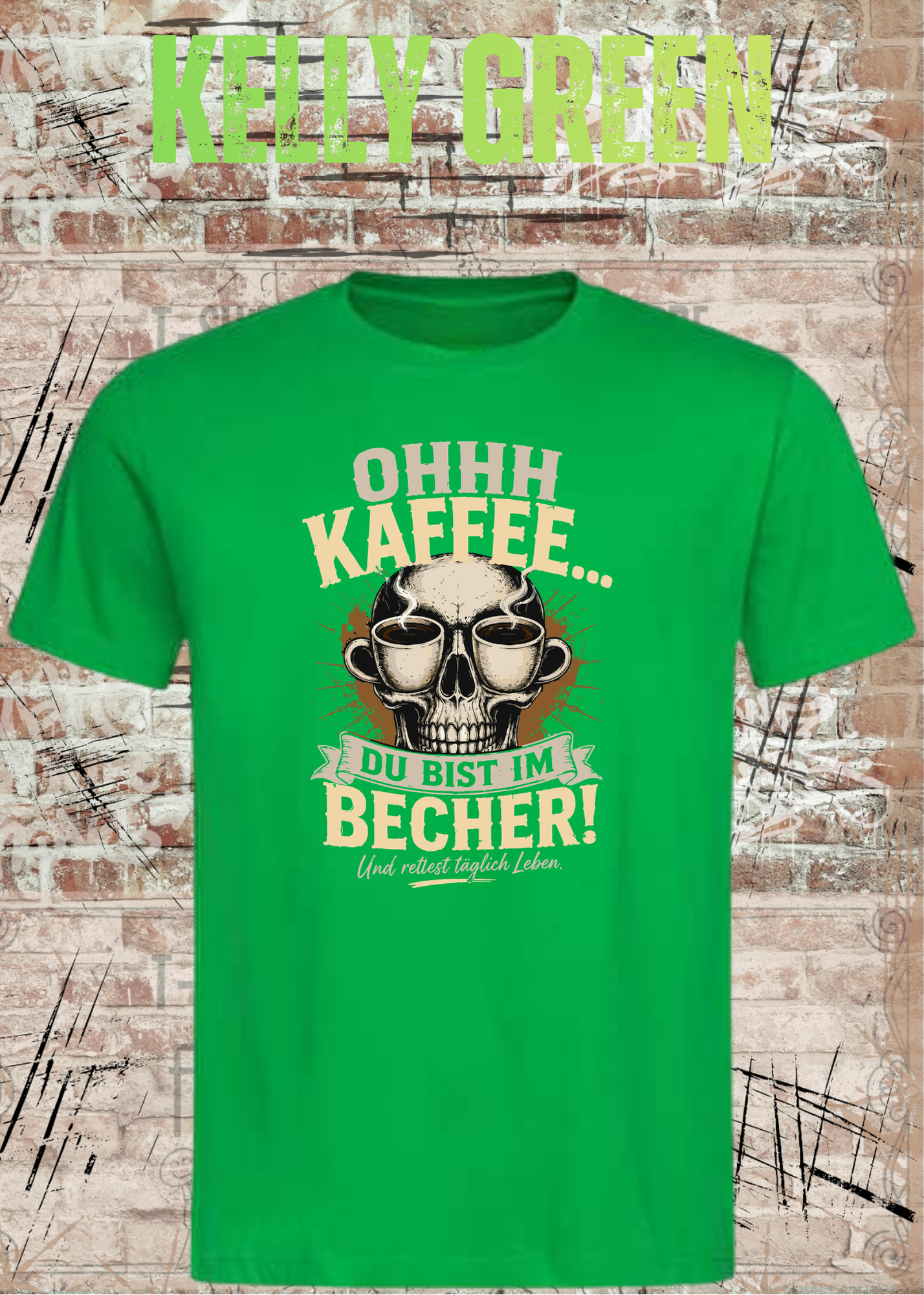 Ohhh Kaffee T-Shirt – Lustiges Kaffee Shirt mit Totenkopf für Kaffeeliebhaber