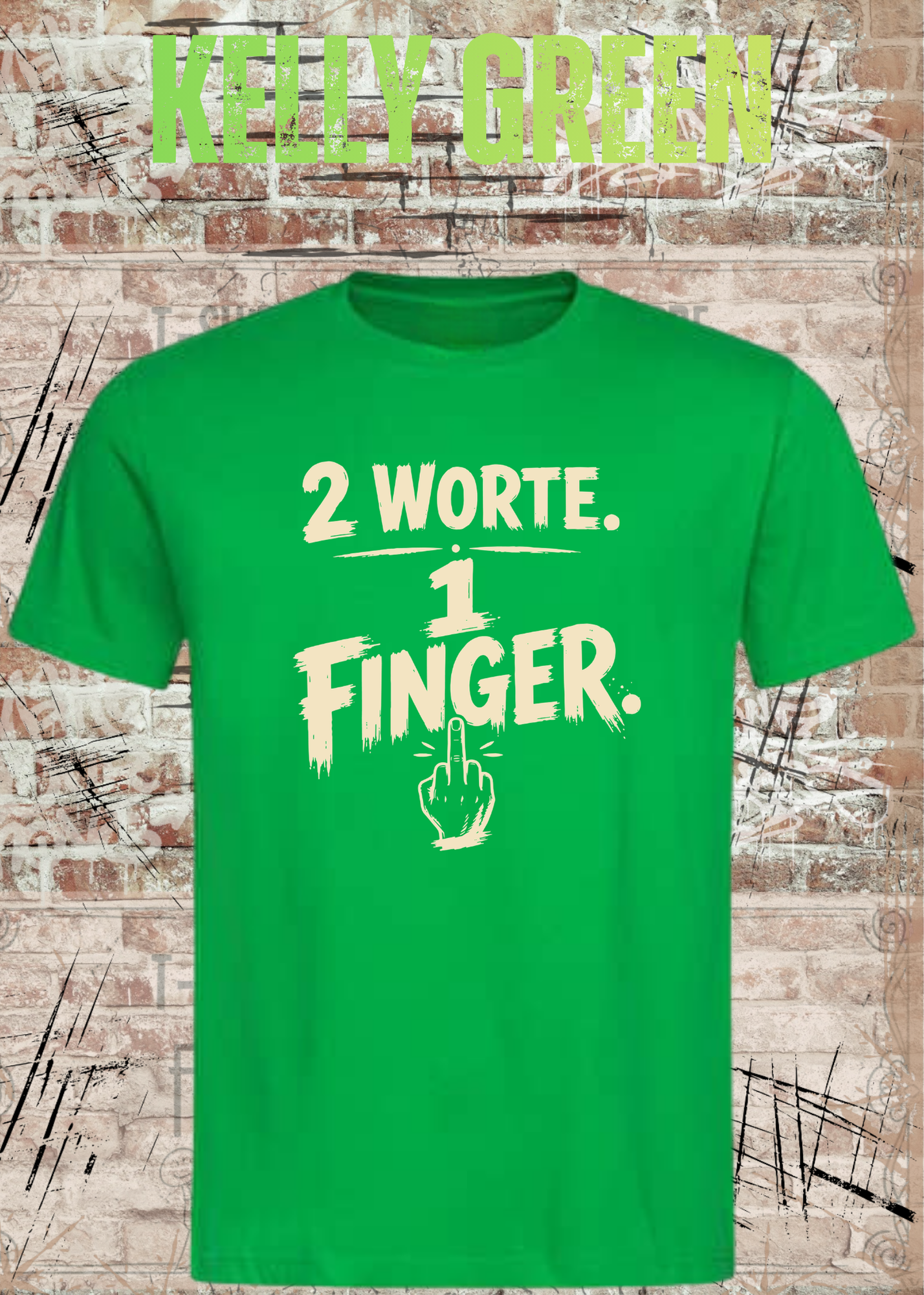 2 Worte. 1 Finger. – Freches Unisex T-Shirt