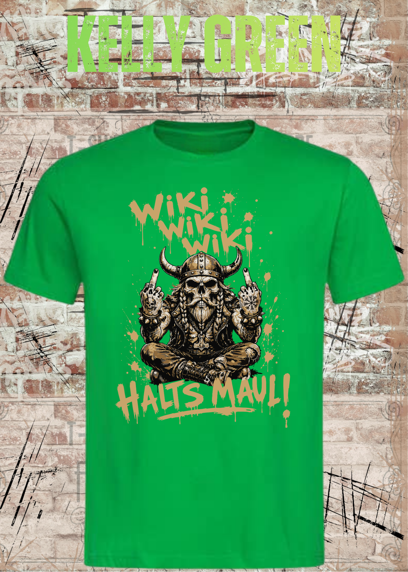 Wiki Wiki Wiki Halt’s Maul T-Shirt – Freches Wikinger Statement Shirt