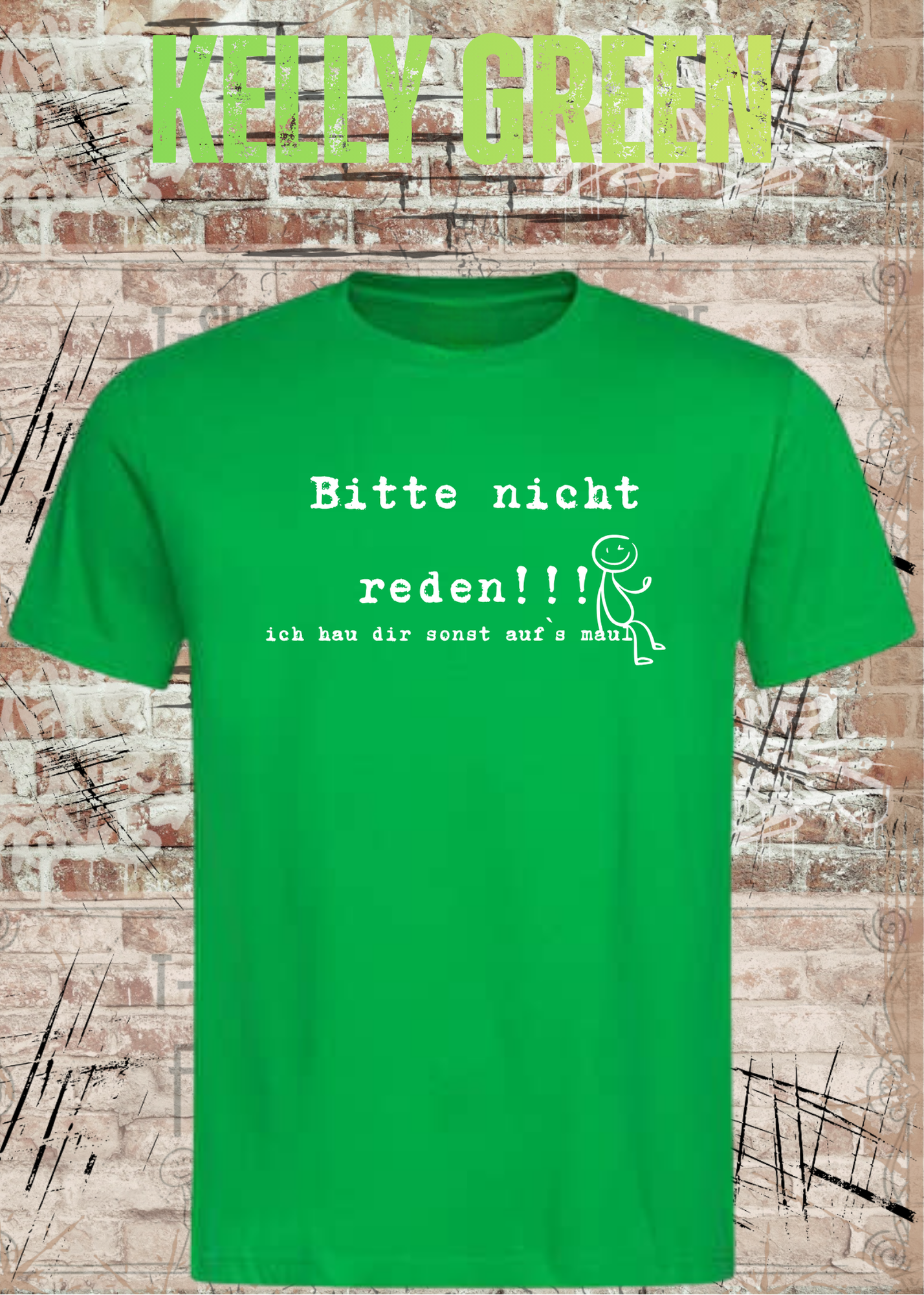 Bitte Nicht Reden T-Shirt – Lustiger Sarkasmus Spruch Unisex Shirt Schwarz Weiß