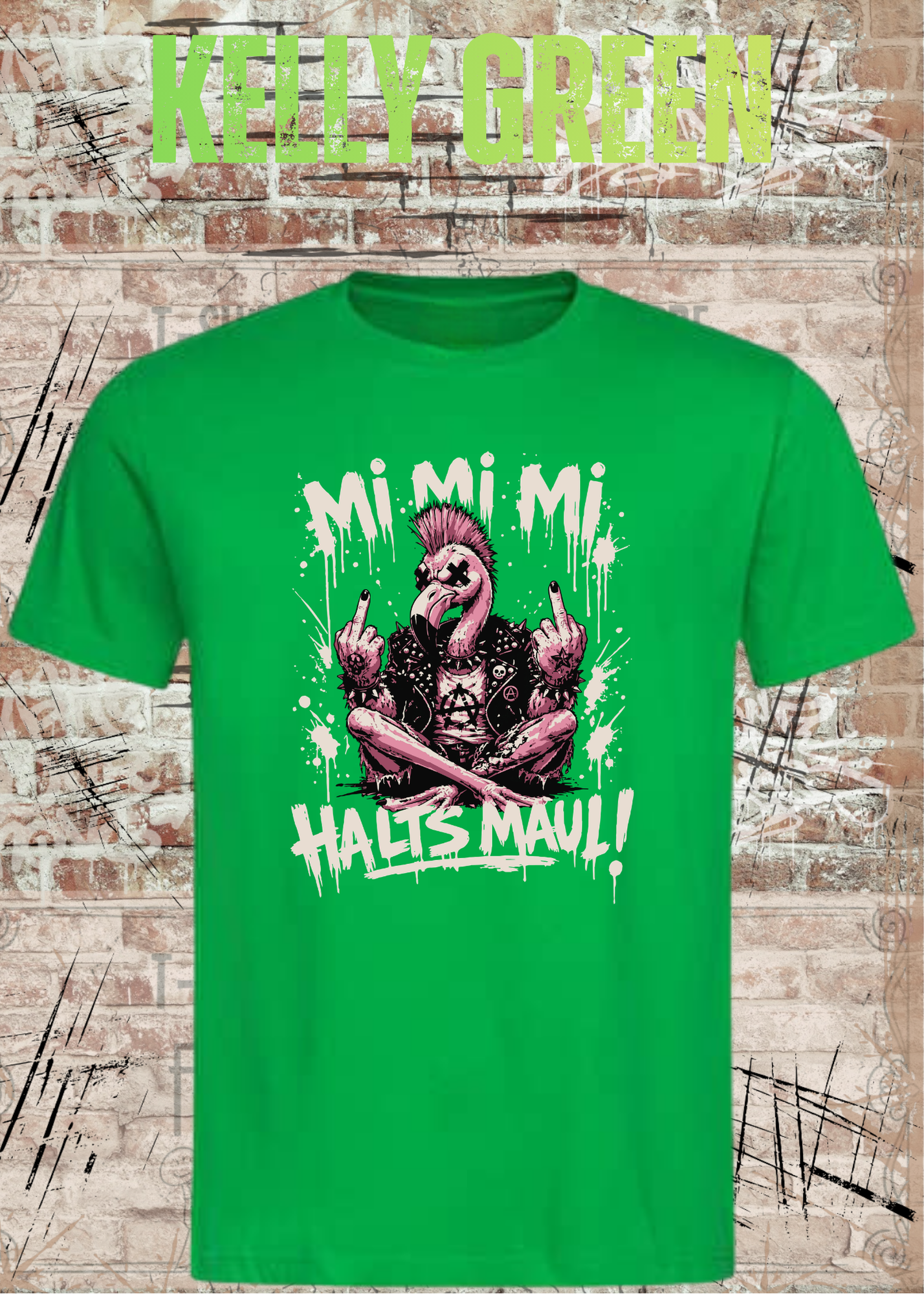 Mi Mi Mi Halt’s Maul Flamingo T-Shirt – Freches Punk Statement Shirt