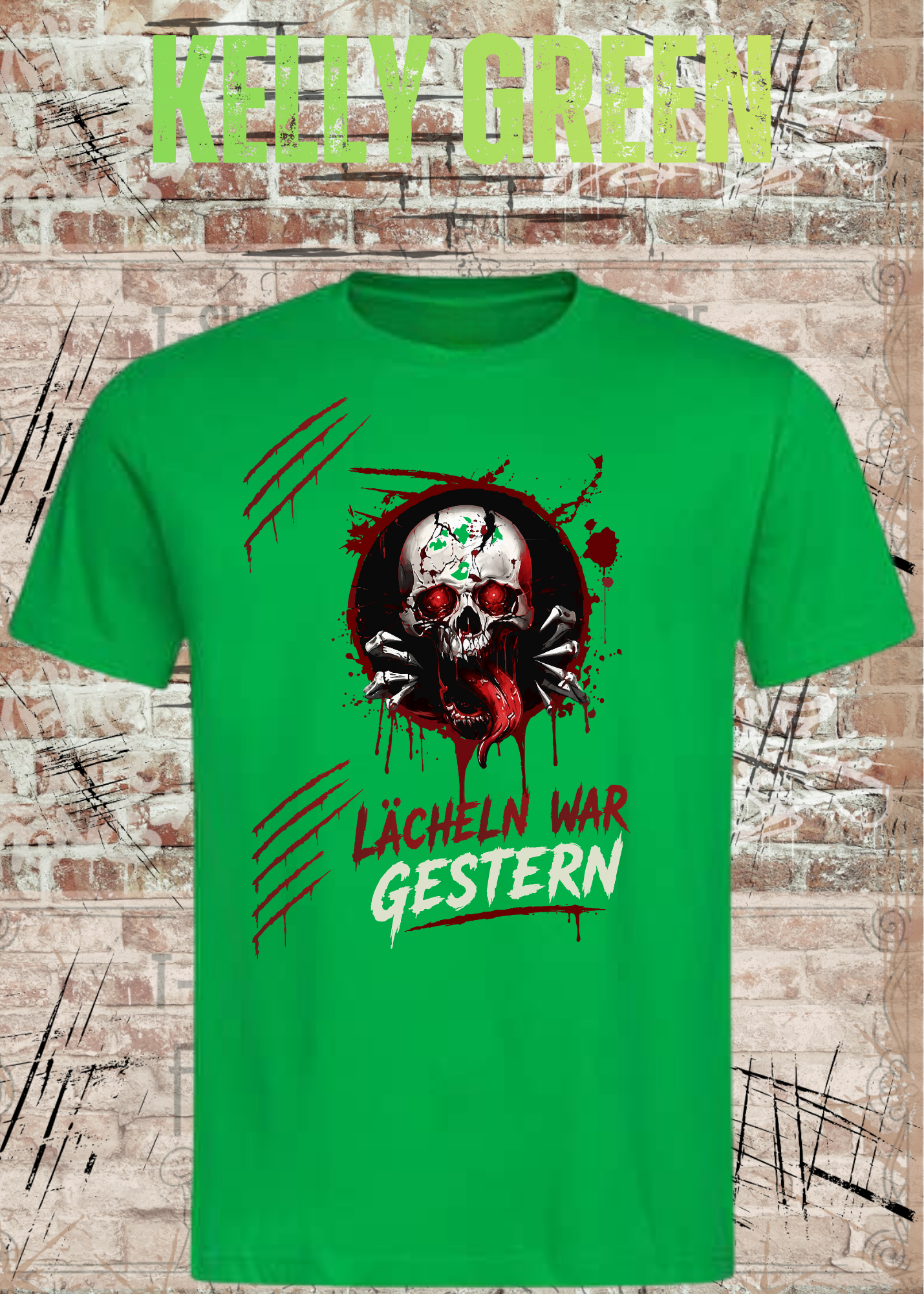 Rock & Metal T-Shirt "Lächeln war gestern" | Totenkopf Horror Shirt | Gothic Unisex