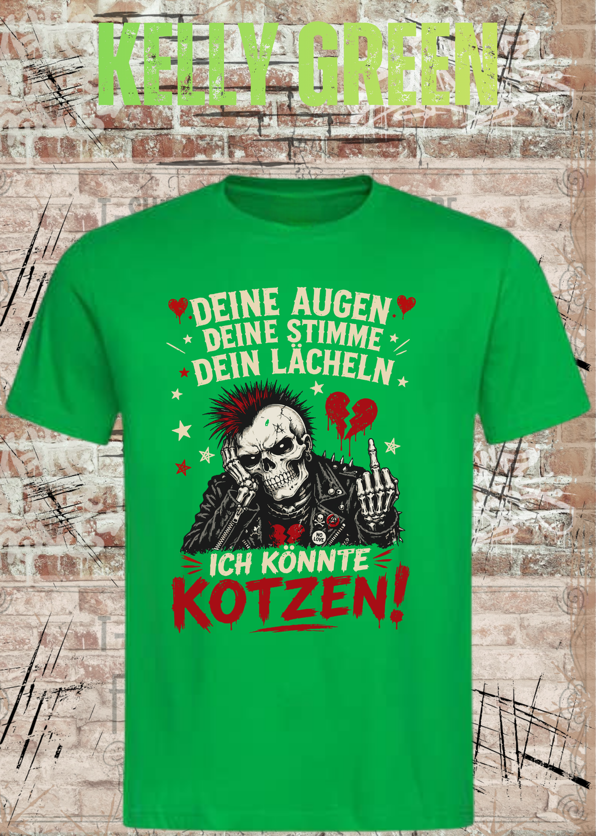 Deine Augen, deine Stimme, dein Lächeln – Ich könnte kotzen! Unisex T-Shirt