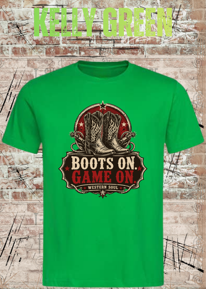 Boots On – Game On | Western Soul Unisex T-Shirt