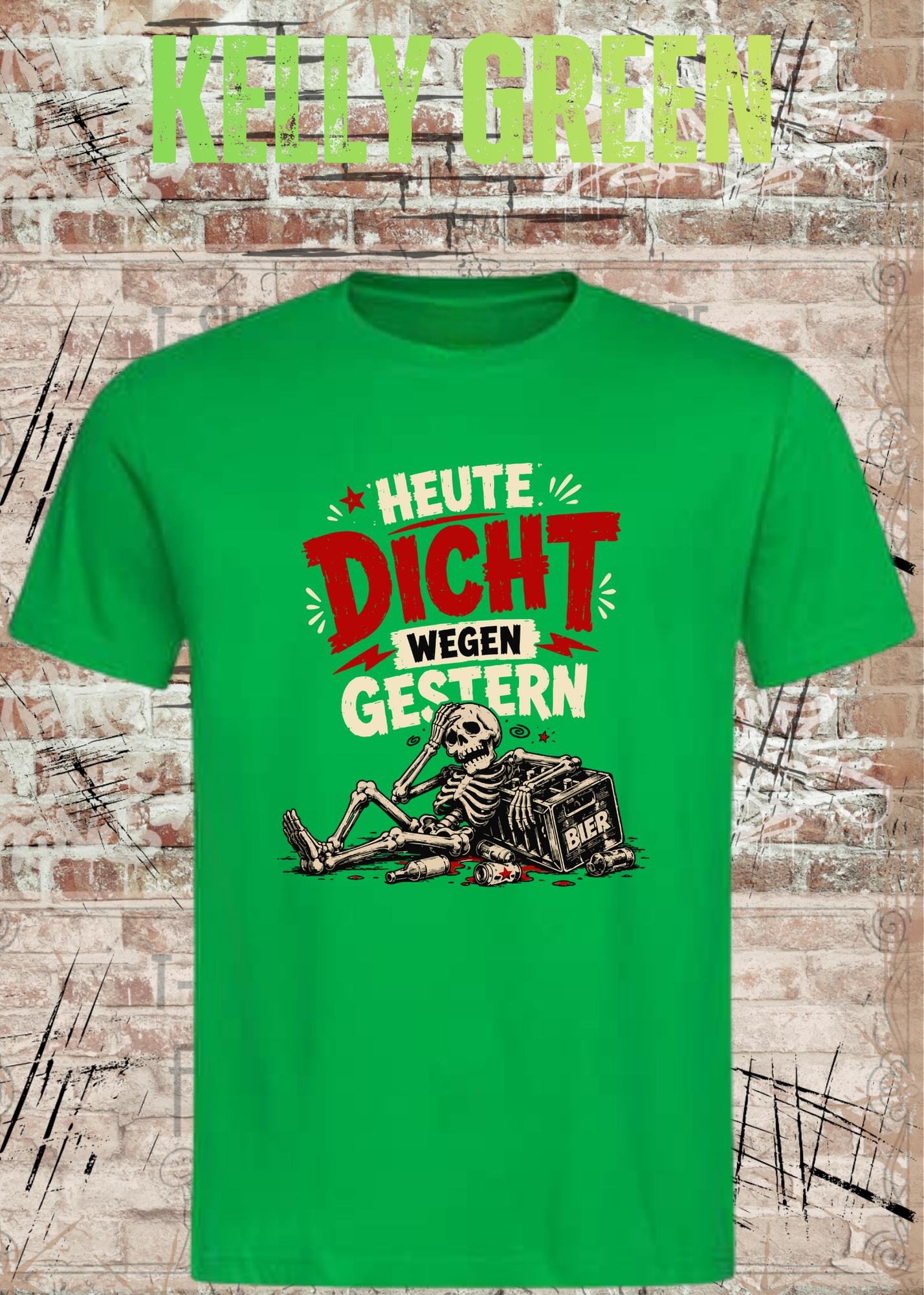 Heute dicht wegen gestern – Lustiges Party T-Shirt mit Skelett