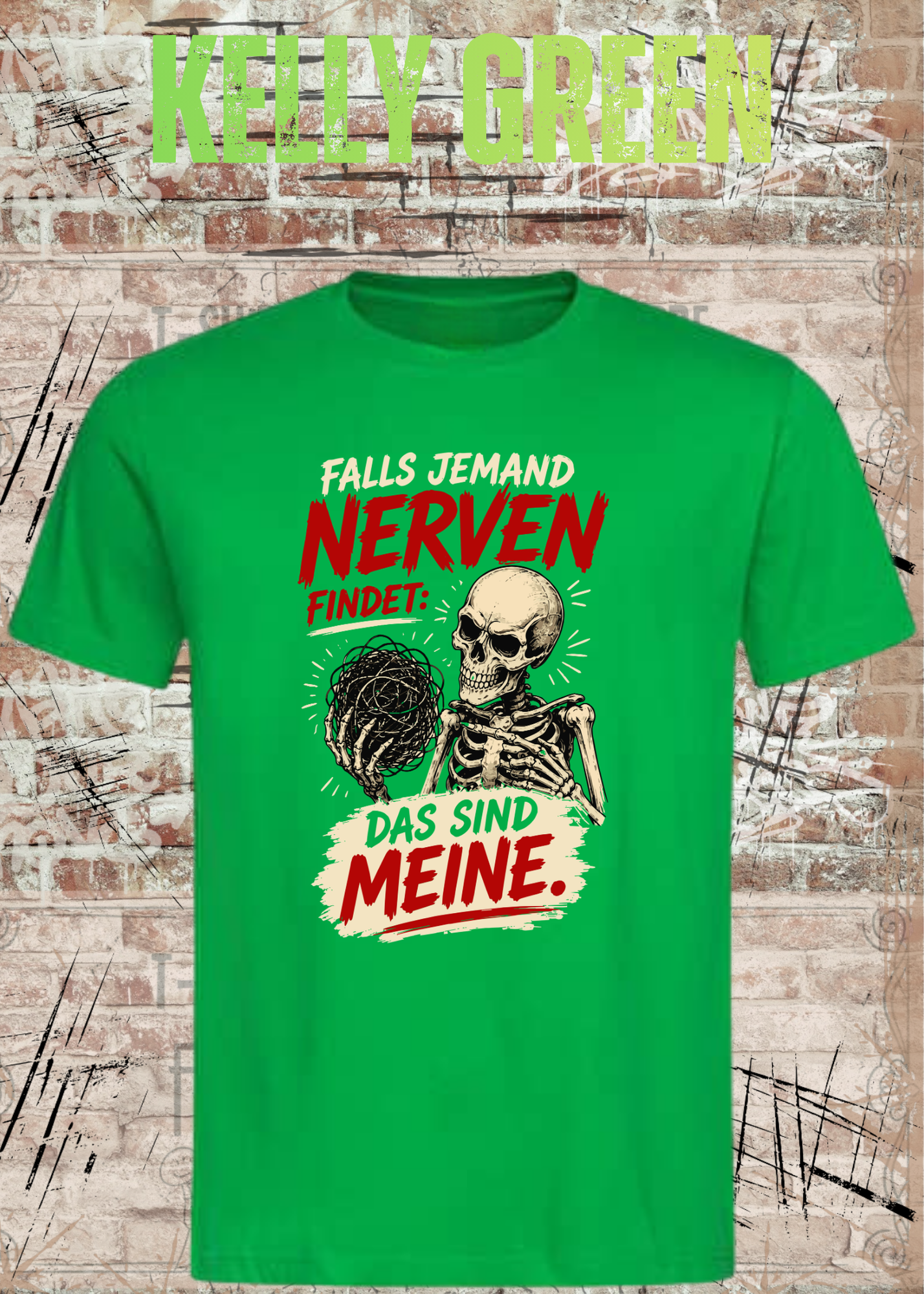 Falls jemand Nerven findet – Lustiges Skelett Unisex T-Shirt