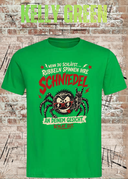 Wenn du schläfst … rubbeln Spinnen ihre Schniedel – Unisex T-Shirt