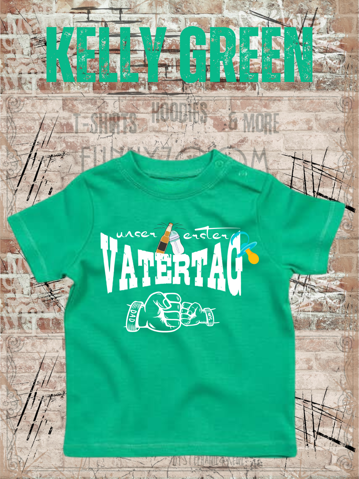 Baby Jungen T-Shirt Unser erster Vatertag Süße Geschenkidee Papa Witziges Baby Shirt