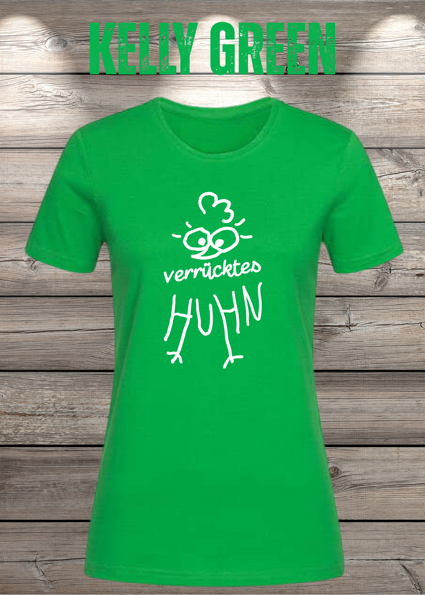 Verrücktes Huhn Damen T-Shirt | Lustiges Huhn Shirt | Witziges Fun Shirt für Frauen