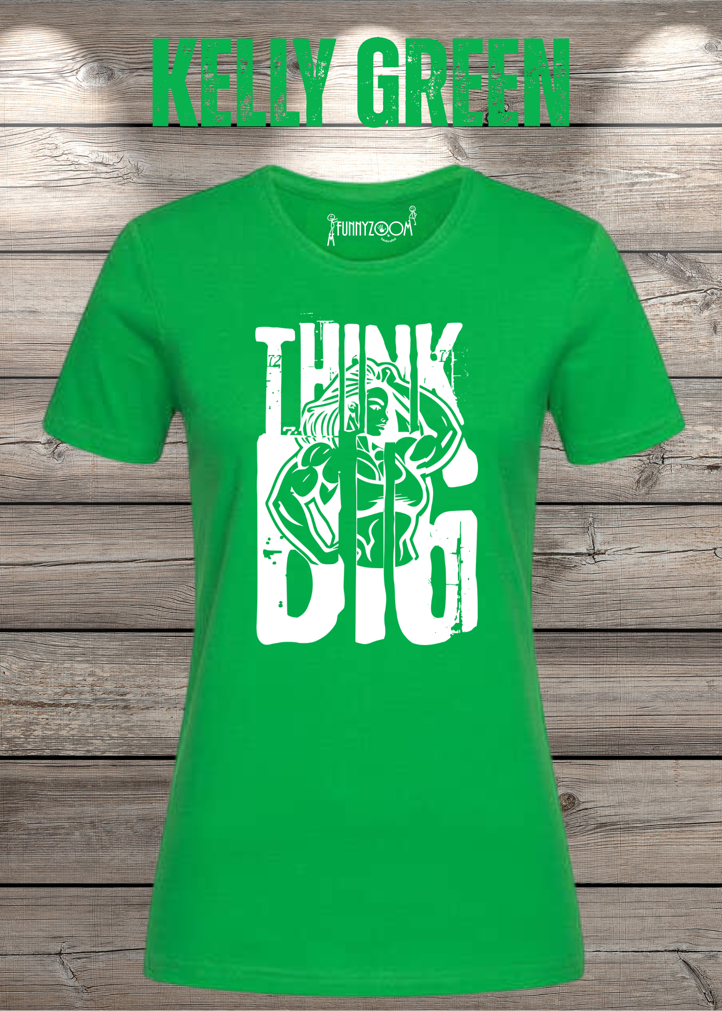 Damen T-Shirt Think Big Motivations-Shirt mit Spruch | Bodybuilder Geschenkidee
