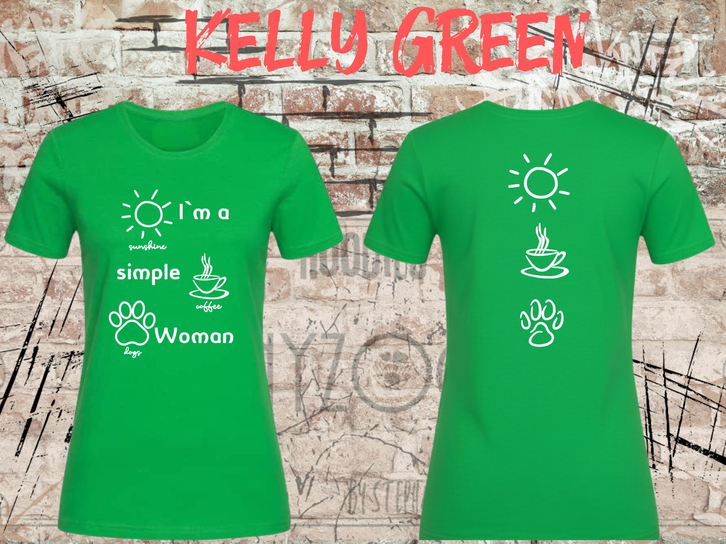 T-Shirt I'm a simple Woman Sunshine Coffee and Dogs Lustige Sprüche Geschenkidee Freizeit viele Farben