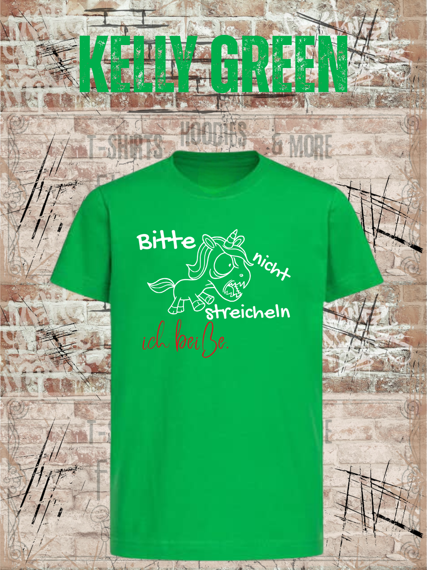 Kinder T-Shirt Einhorn bitte nicht streicheln, ich beiße Witziges Kids T-Shirt Geschenkidee