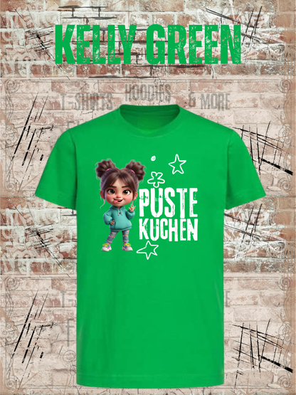 Kinder-T-Shirt „Pustekuchen!“ in Kelly Green.