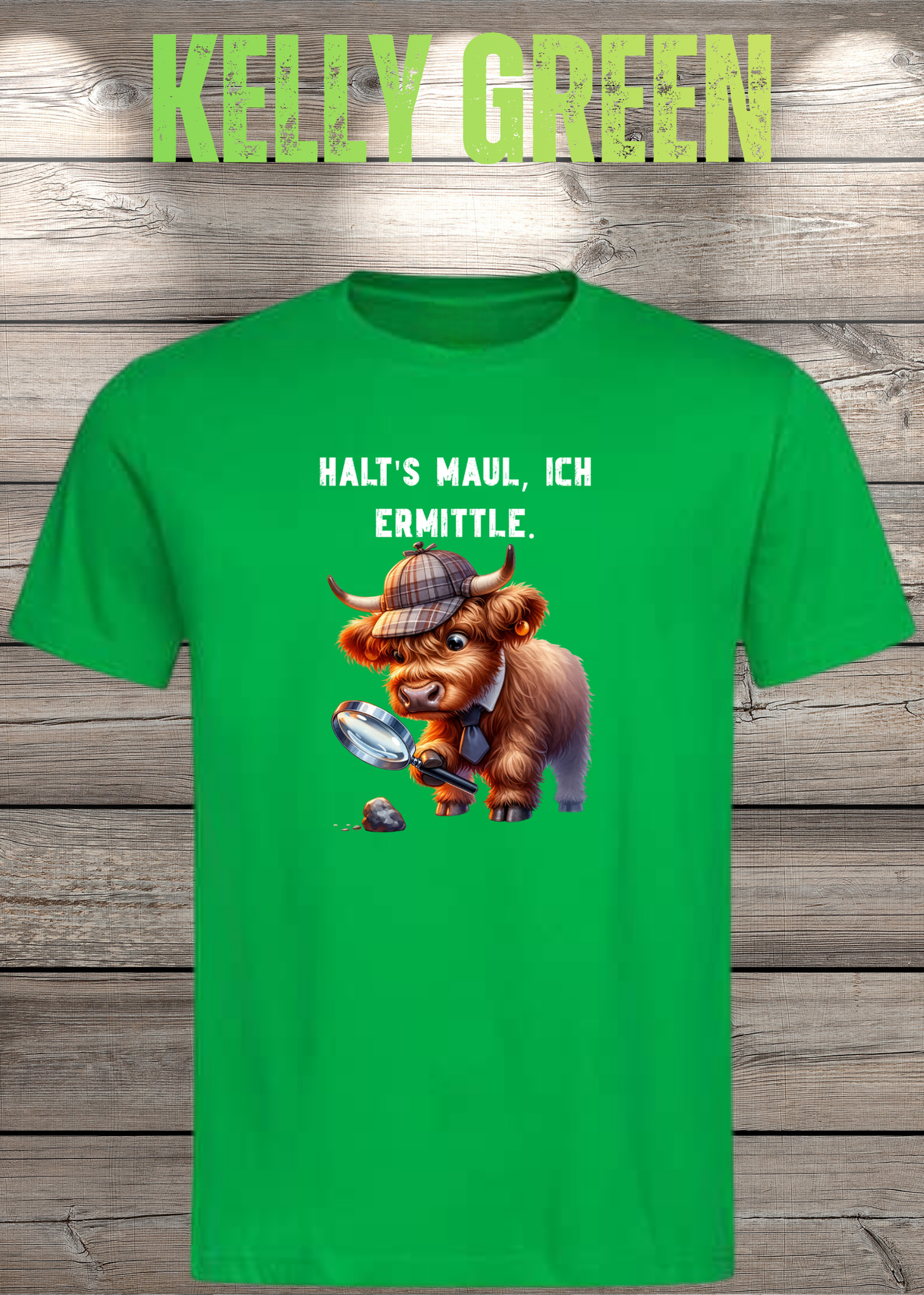 Highland Kuh Unisex T-Shirt - Haltś maul, ich ermittle! - Lustiges Detektiv-Shirt