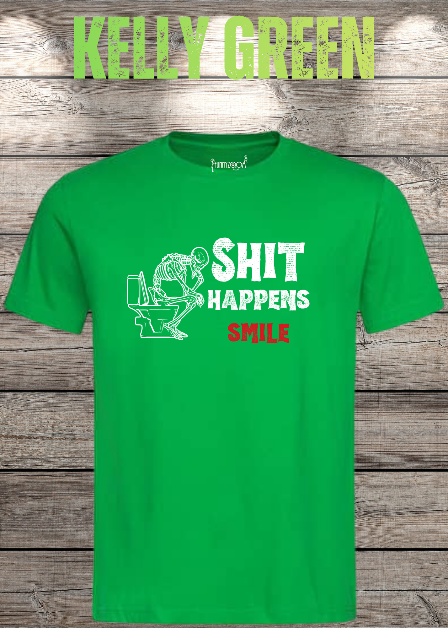 T-Shirt 'Shit happens smile' - Skelett Design - Witziges Spruch T-Shirt Unisex - Geschenkidee