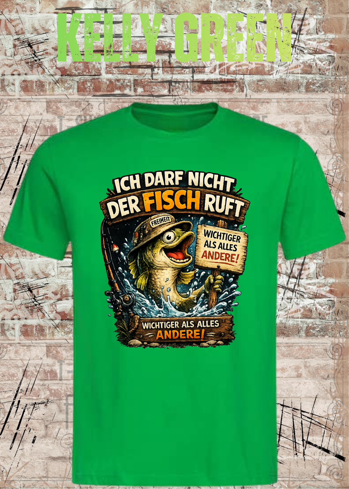 Unisex Angler T-Shirt – Ich darf nicht, der Fisch ruft | Lustiges Angel Shirt Geschenk