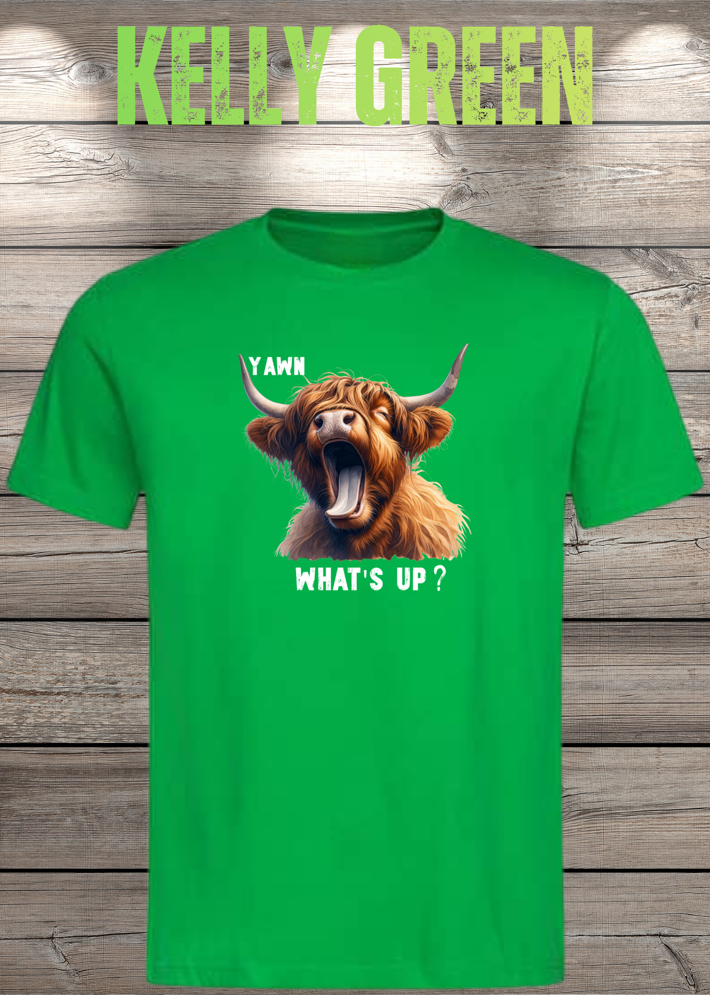 Highland Kuh T-Shirt Yawn, what's up? - Für Professionelle Faulpelze