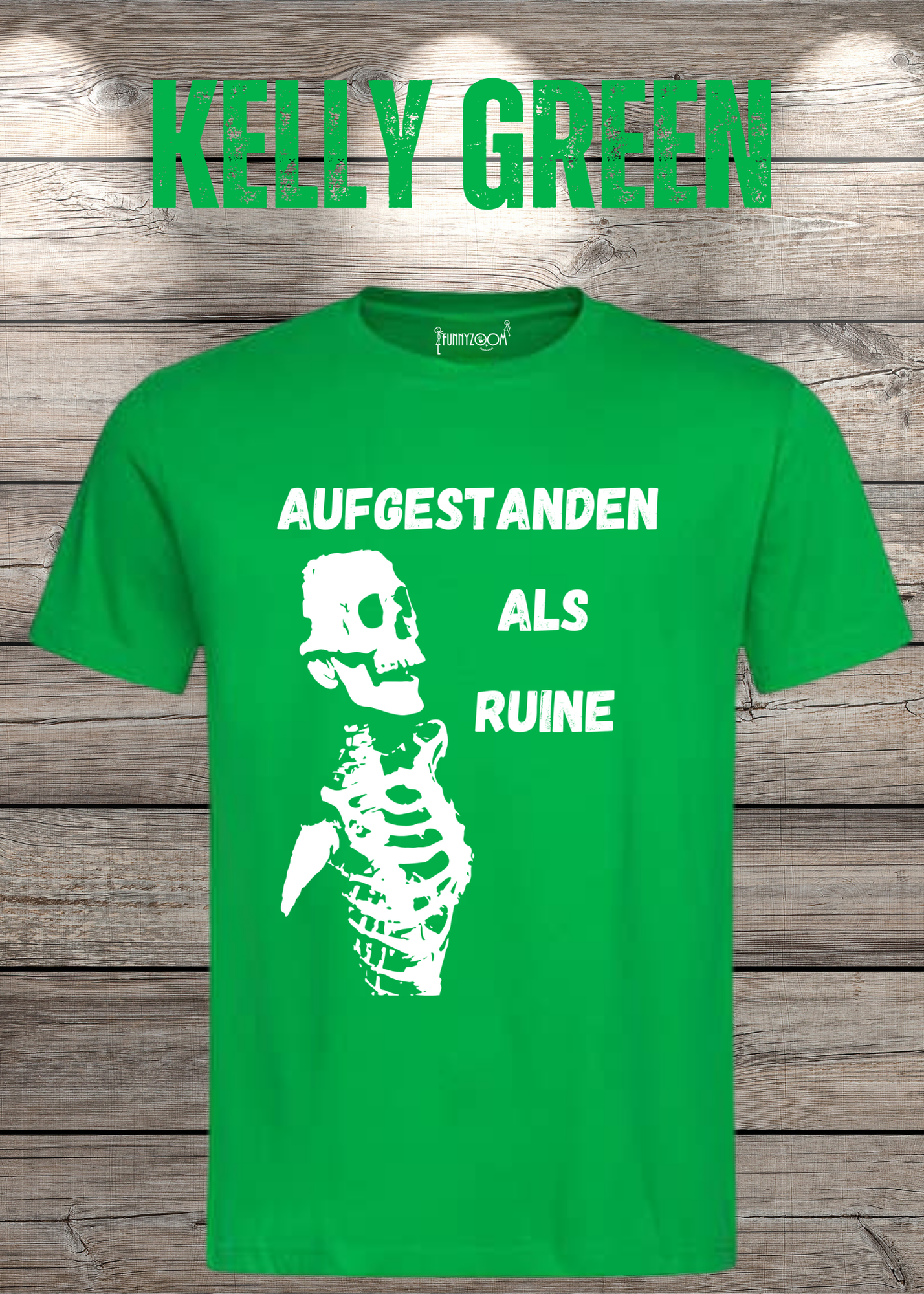 Aufgestanden als Ruine T-Shirt – Lustiges Skelett Shirt für Morgenmuffel