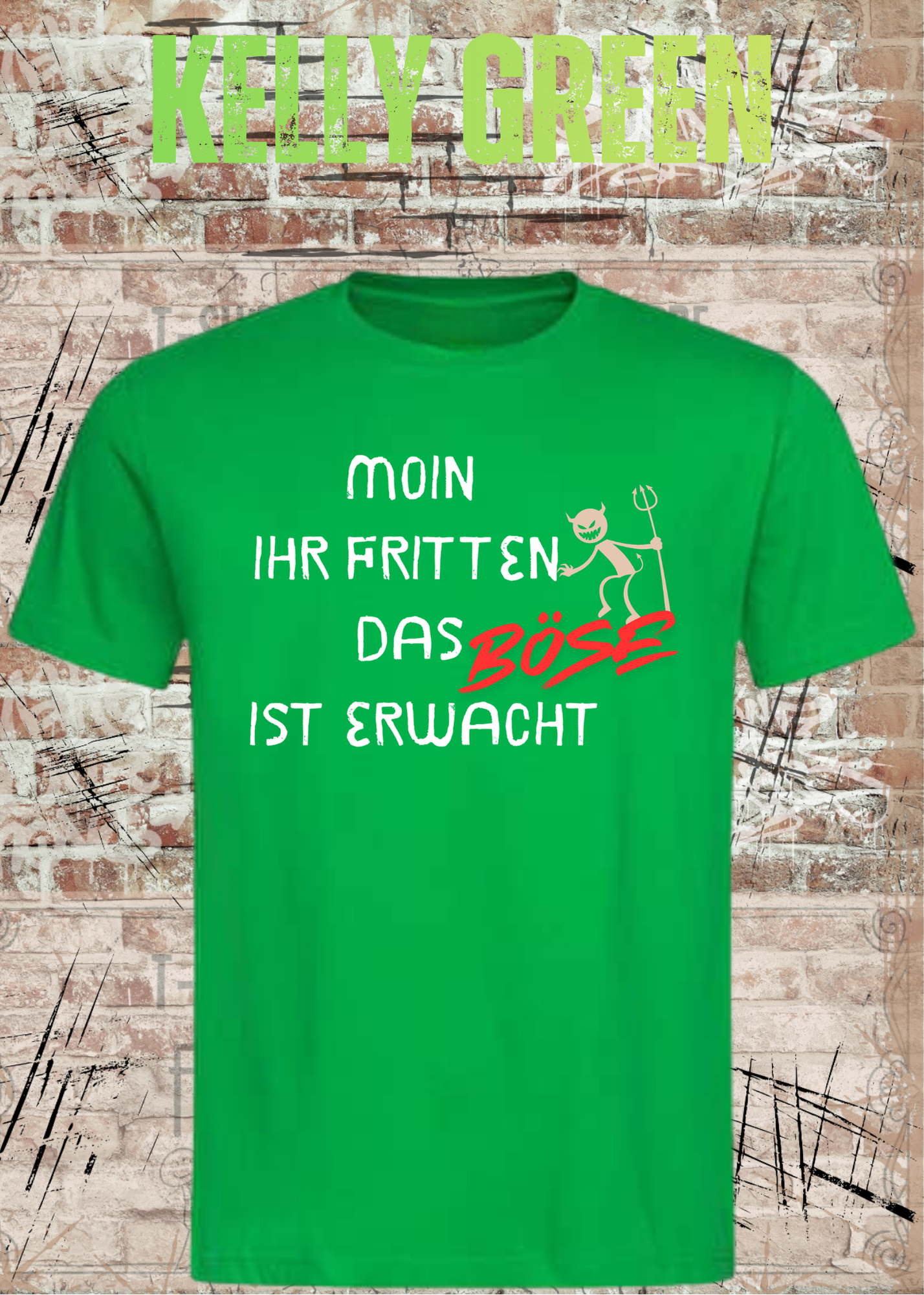 Moin Ihr Fritten das Böse ist erwacht T-Shirt – Lustiger Morgenmuffel Spruch Unisex