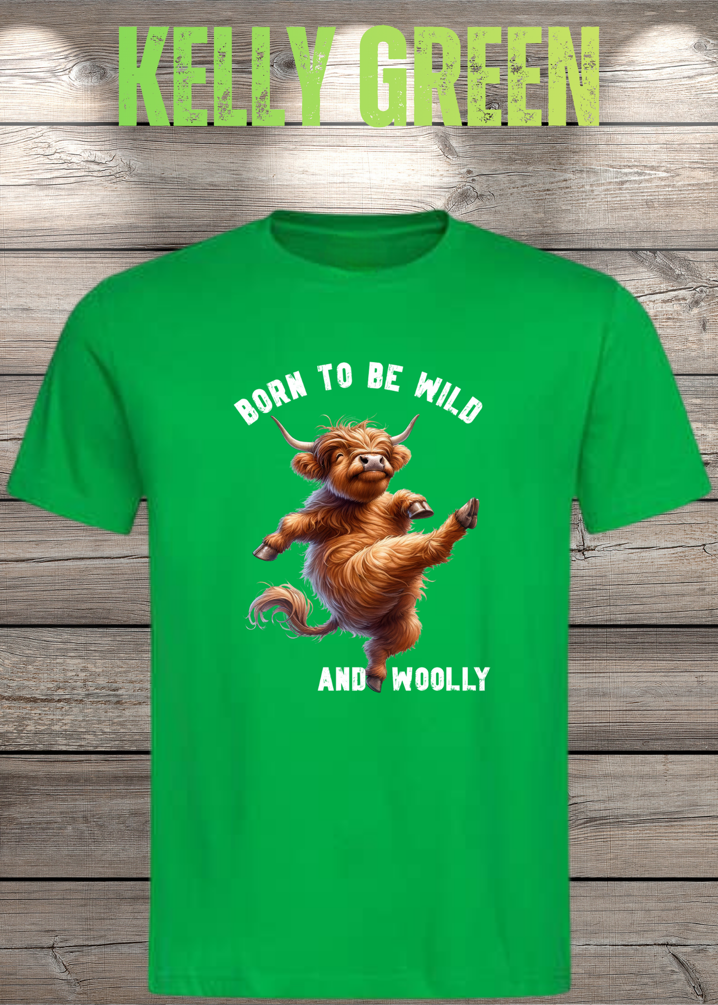 Highland Kuh T-Shirt Born to be Wild and Woolly - Sarkastisches Faulpelz Design