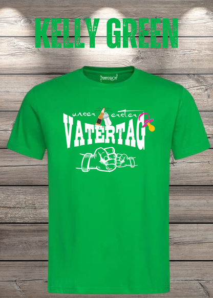 Herren T-Shirt für Papas mit Mädels Unser erster Vatertag Partnerschirt Vater Tochter T-Shirt in Kelly Green.