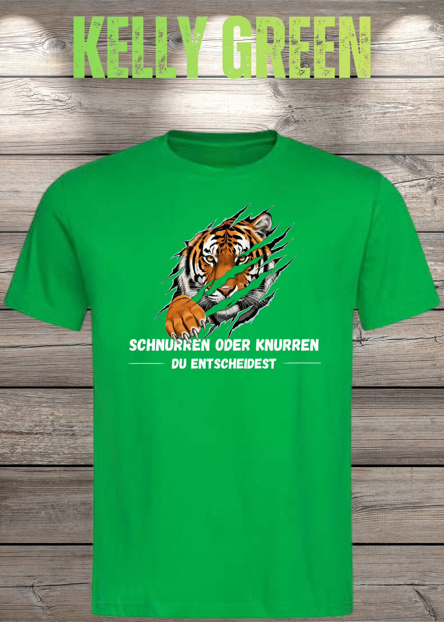 Tiger T-Shirt Unisex - Schnurren oder Knurren Du Entscheidest - Lustiges Raubtier-Shirt