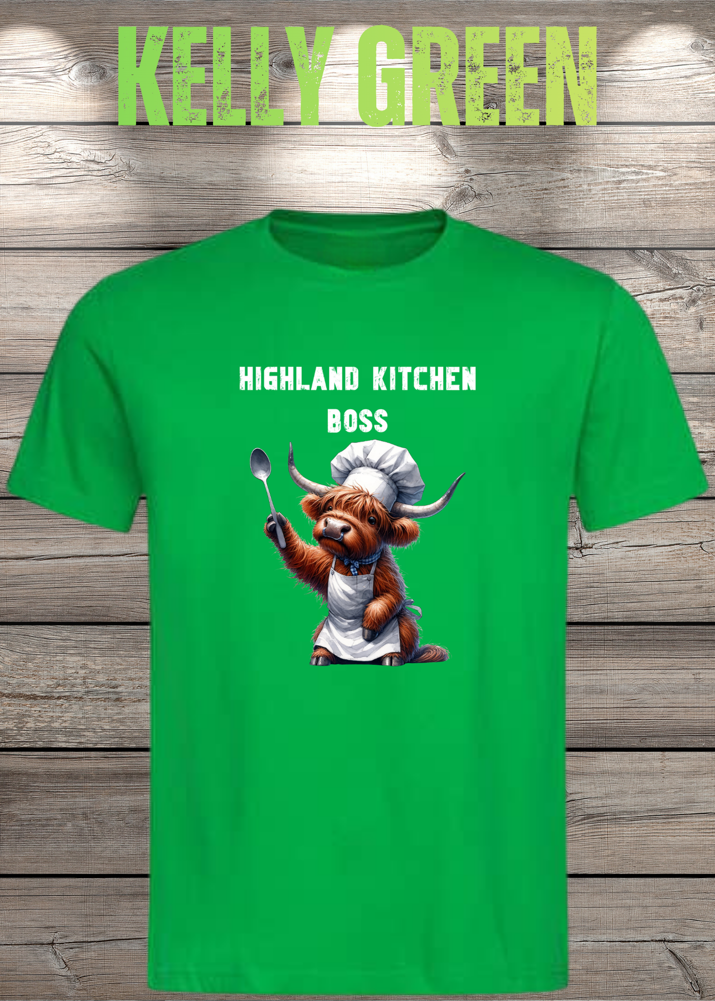 Highland Kuh Unisex T-Shirt Highland Kitchen Boss - Zottel-Chef - Zottel Chefin