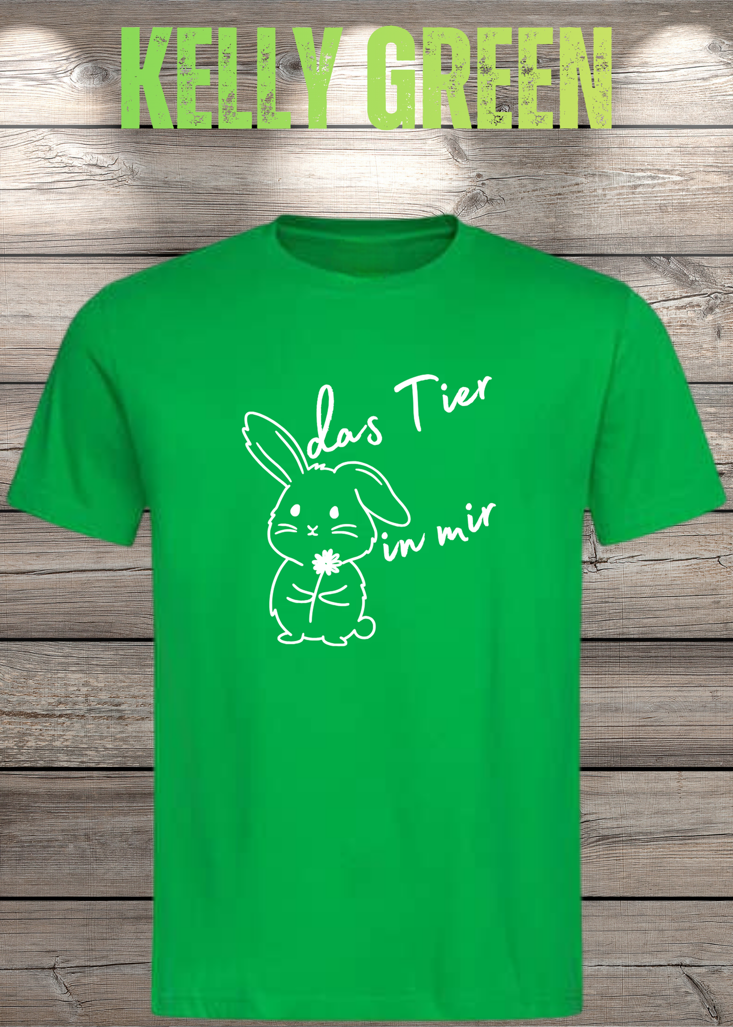 T-Shirt 'Das Tier in mir' - Witziges Spruch-Shirt mit süßem Hasen-Motiv