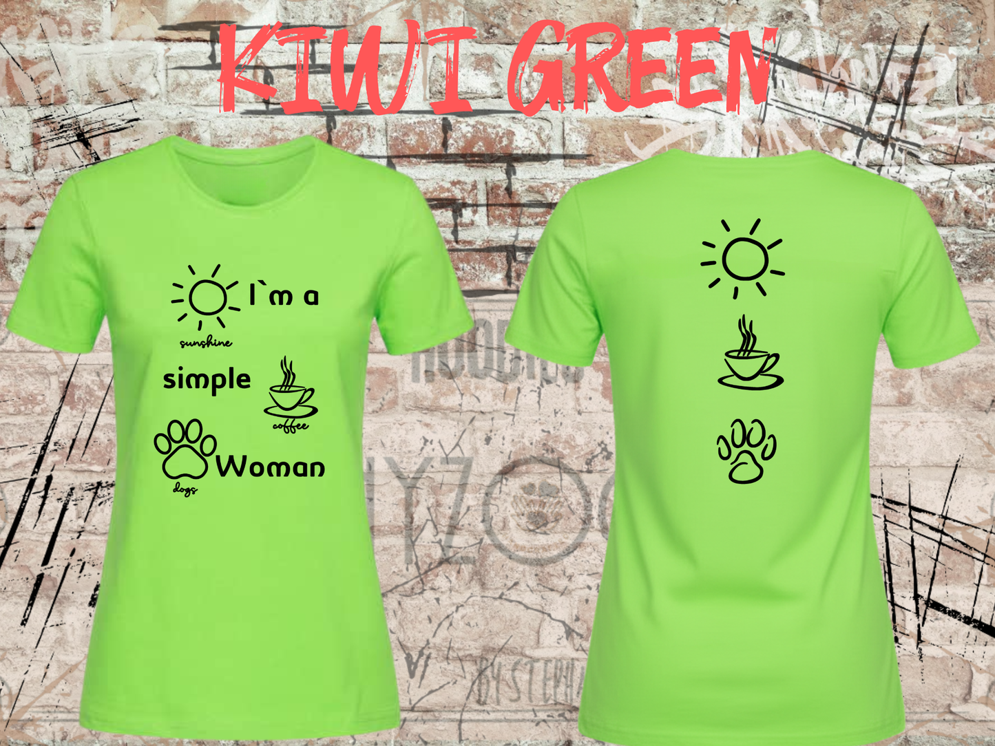 T-Shirt I'm a simple Woman Sunshine Coffee and Dogs Lustige Sprüche Geschenkidee Freizeit viele Farben