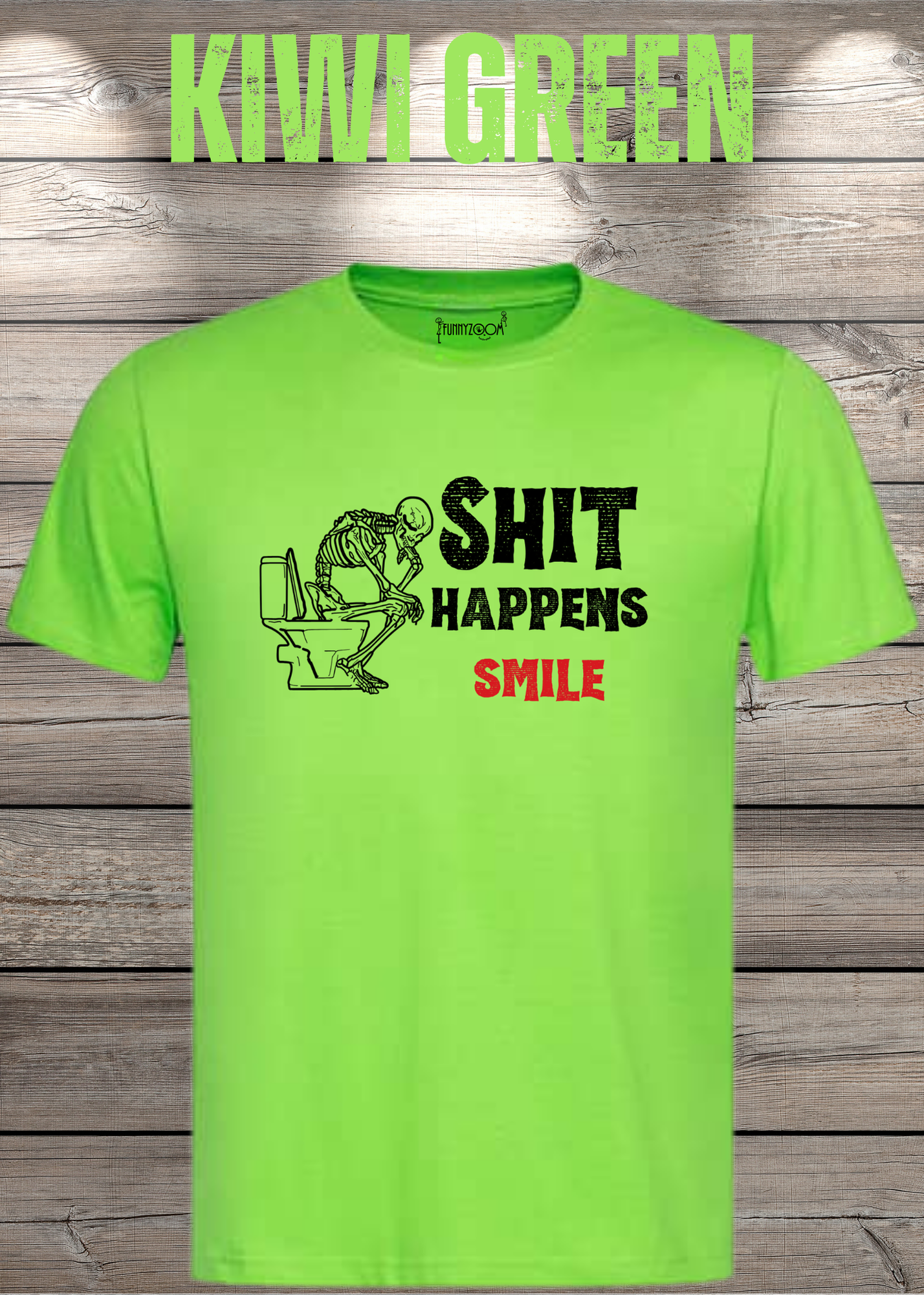 T-Shirt 'Shit happens smile' - Skelett Design - Witziges Spruch T-Shirt Unisex - Geschenkidee