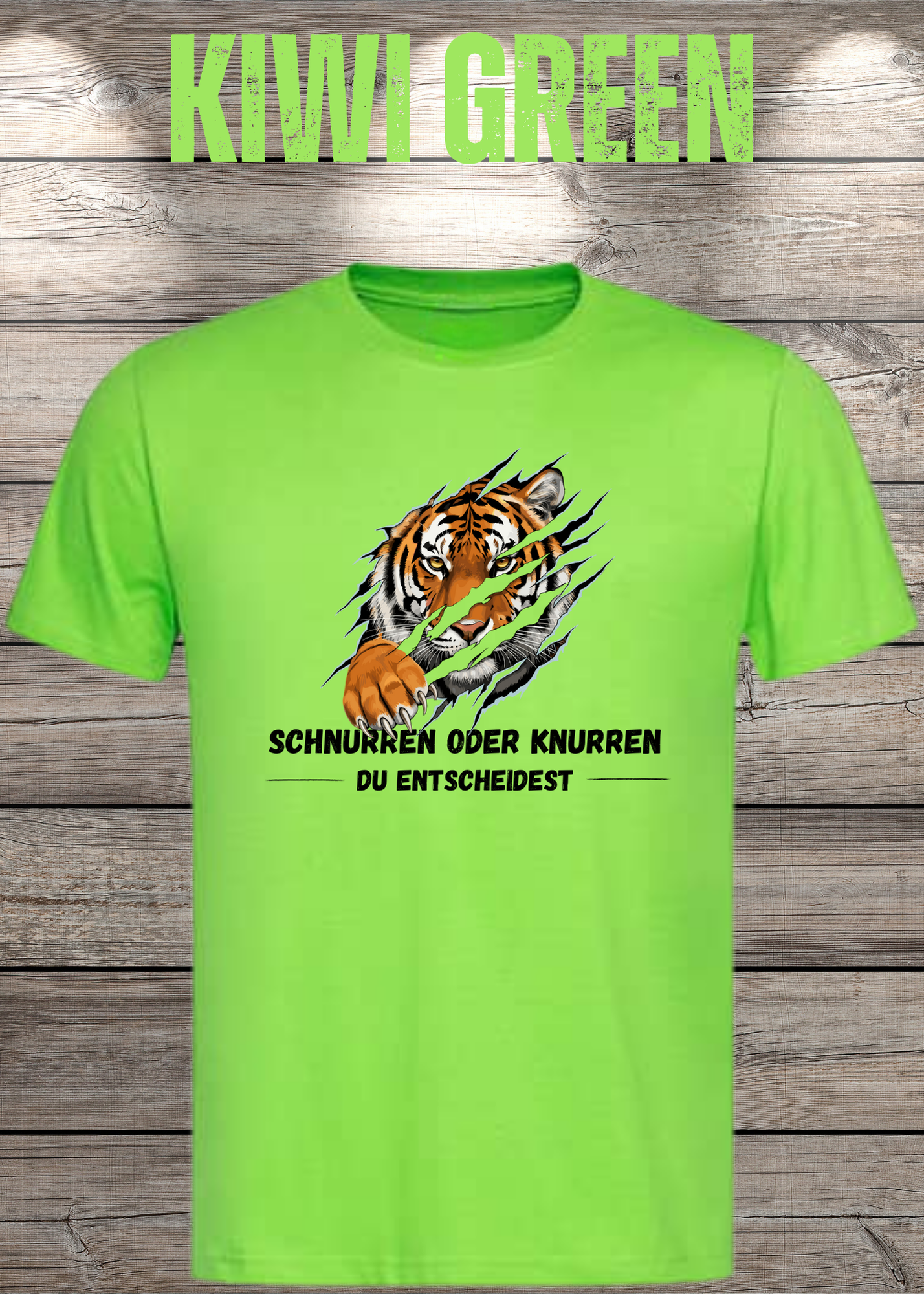 Tiger T-Shirt Unisex - Schnurren oder Knurren Du Entscheidest - Lustiges Raubtier-Shirt