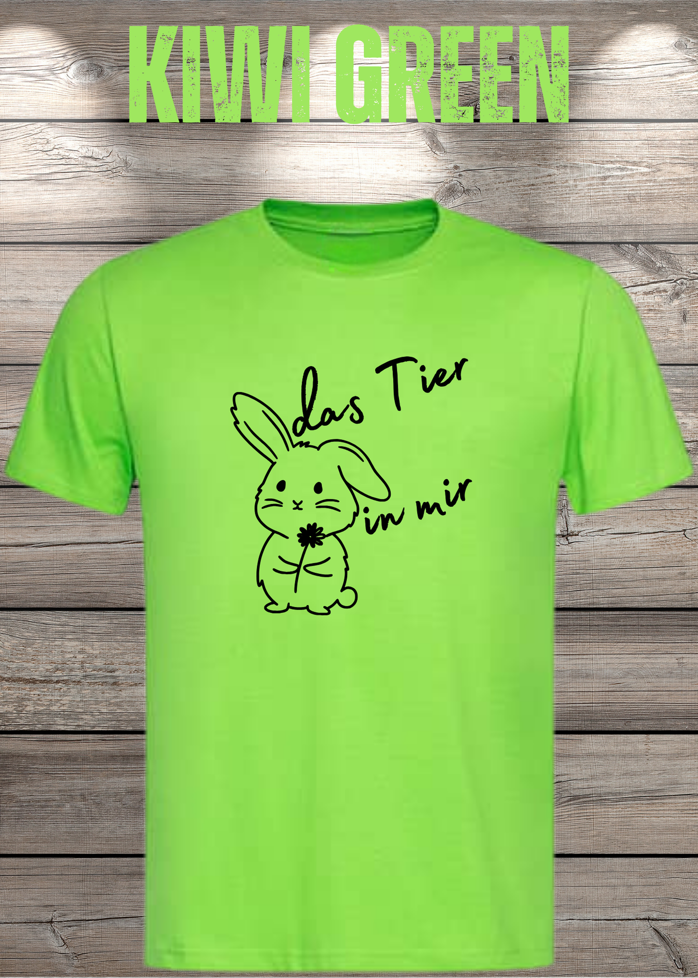 T-Shirt 'Das Tier in mir' - Witziges Spruch-Shirt mit süßem Hasen-Motiv