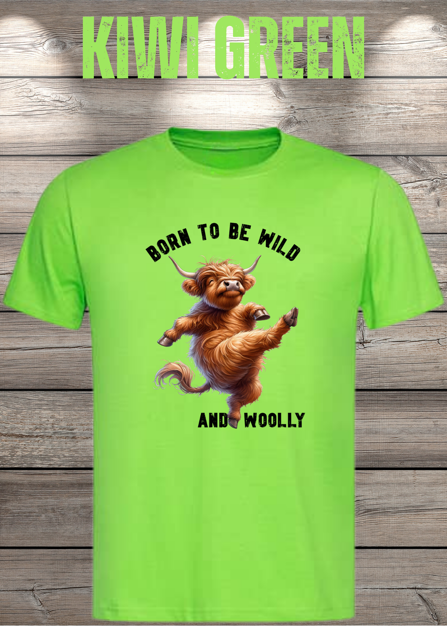 Highland Kuh T-Shirt Born to be Wild and Woolly - Sarkastisches Faulpelz Design