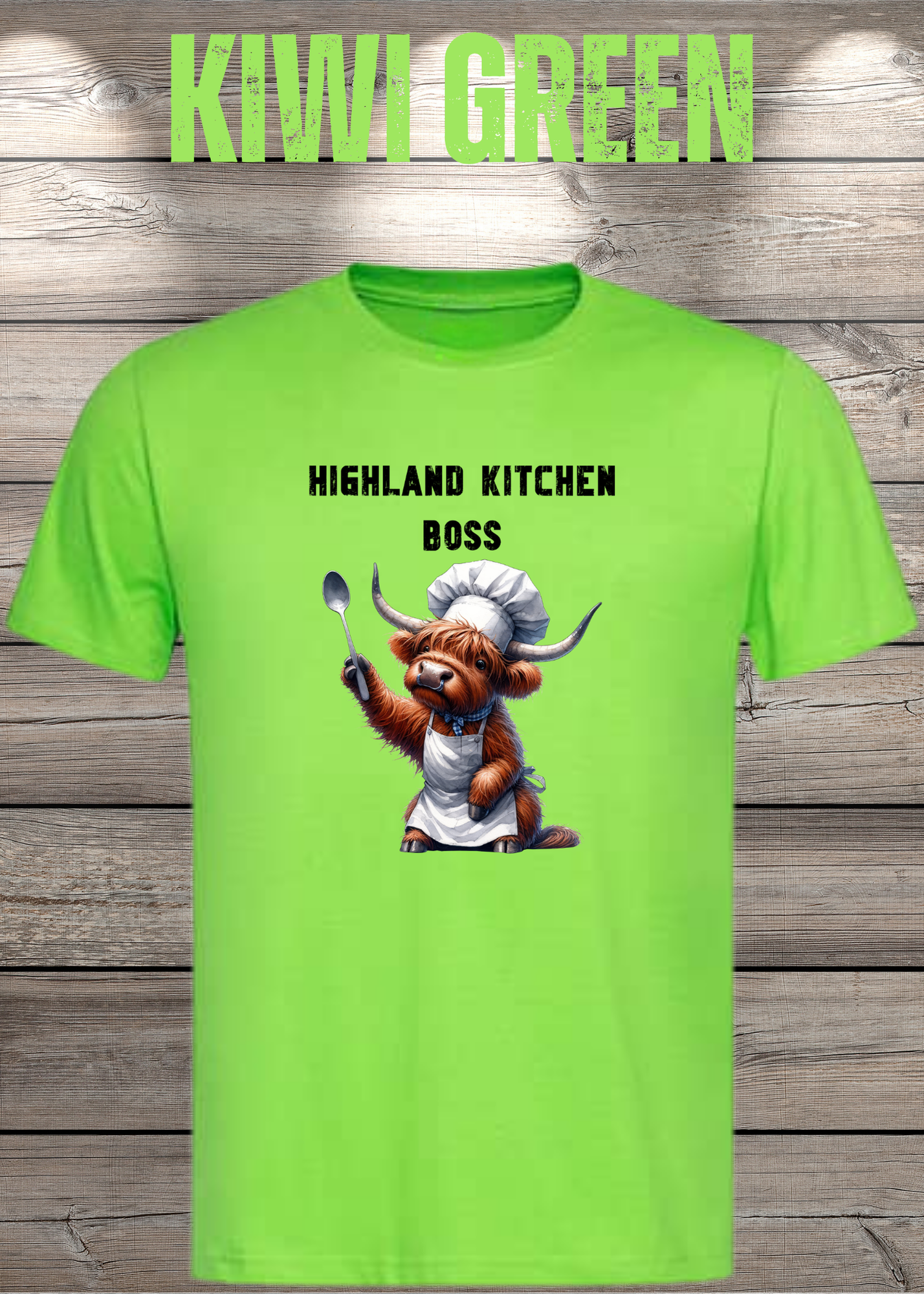 Highland Kuh Unisex T-Shirt Highland Kitchen Boss - Zottel-Chef - Zottel Chefin