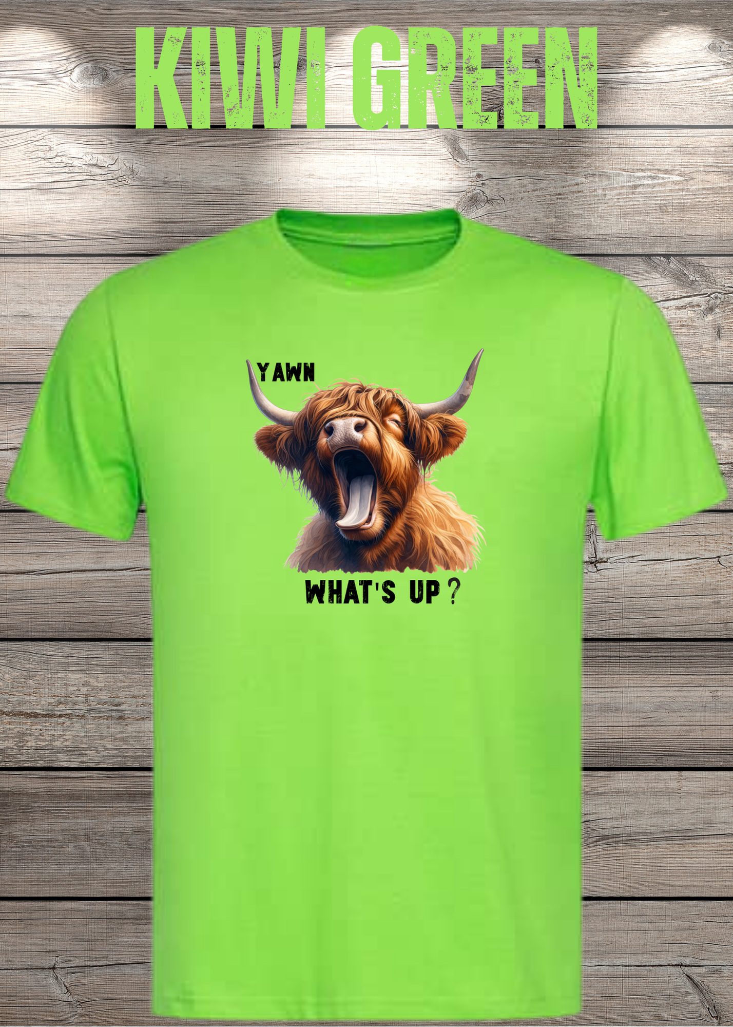 Highland Kuh T-Shirt Yawn, what's up? - Für Professionelle Faulpelze