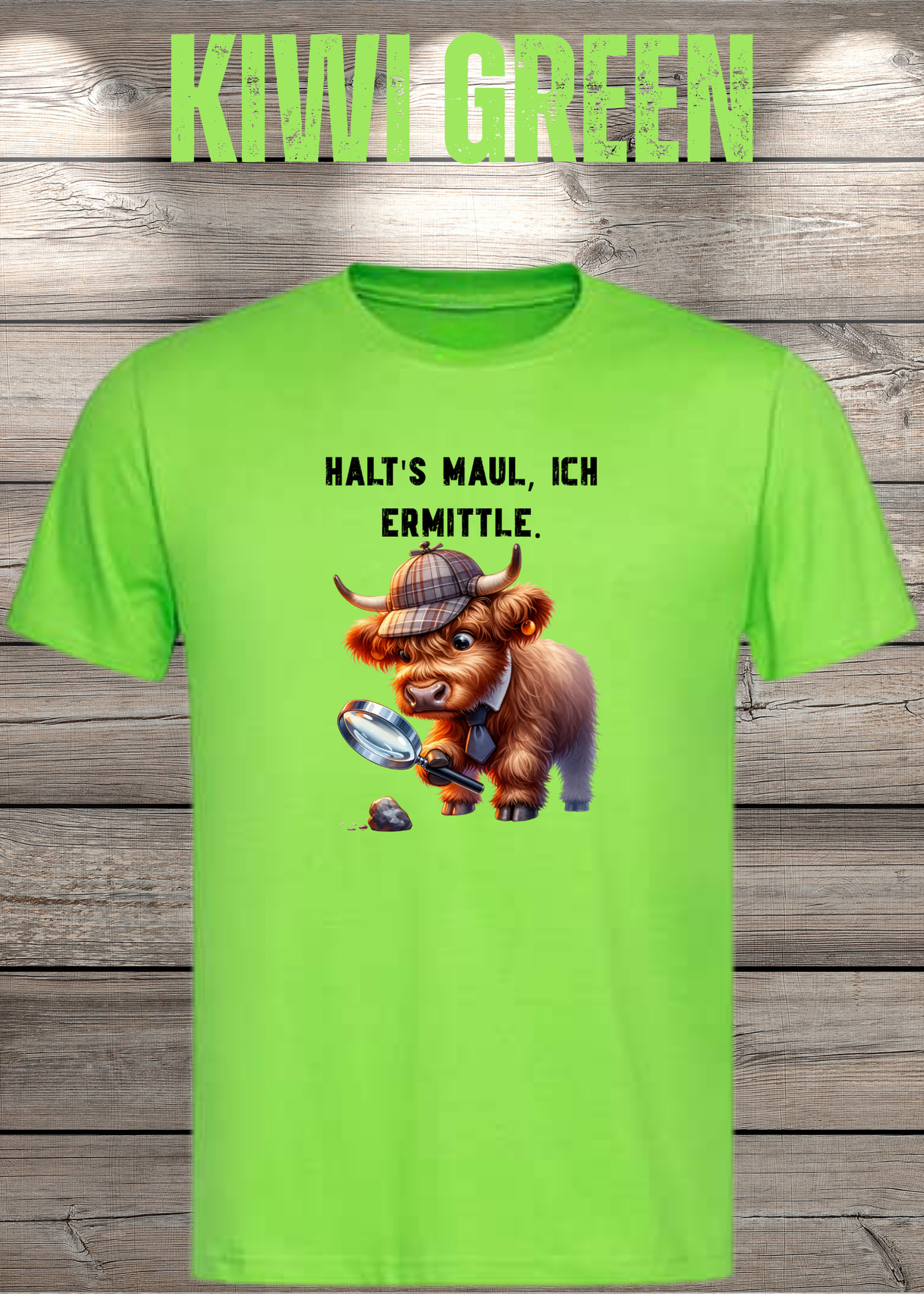 Highland Kuh Unisex T-Shirt - Haltś maul, ich ermittle! - Lustiges Detektiv-Shirt