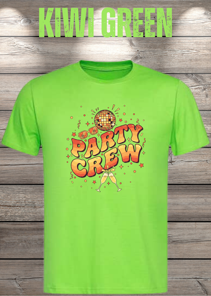 Unisex-T-Shirt „Party Crew“ in Kiwi Green.