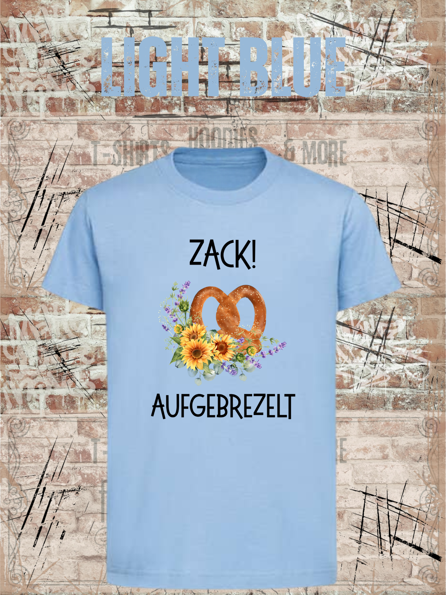 Mädchen T-Shirt „Zack! Aufgebrezelt“ | Lustiges Brezel Shirt mit Blumen